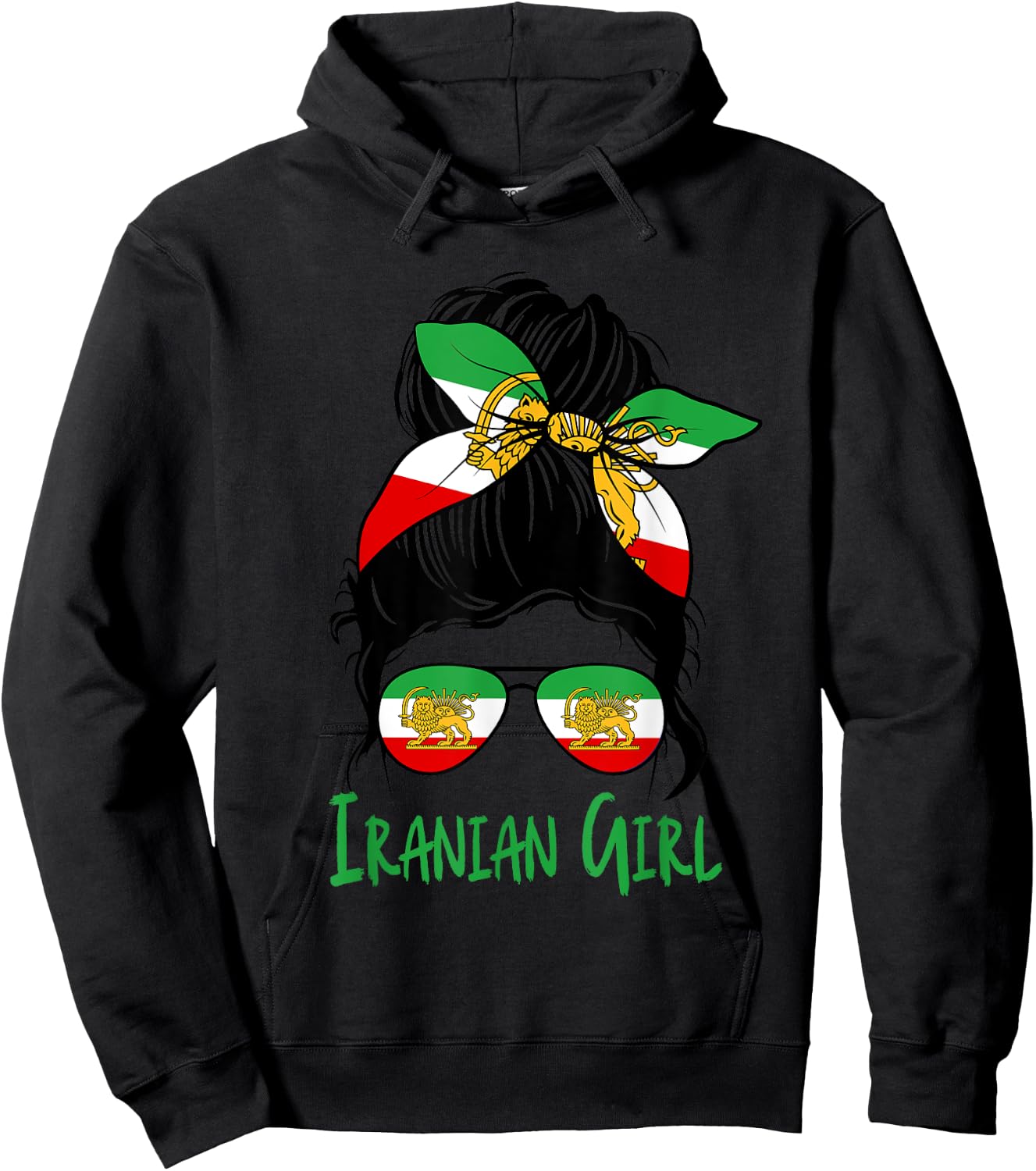 Iran Iranian For Girl Flag Lion Persian Hoodie - Hoodie | Black