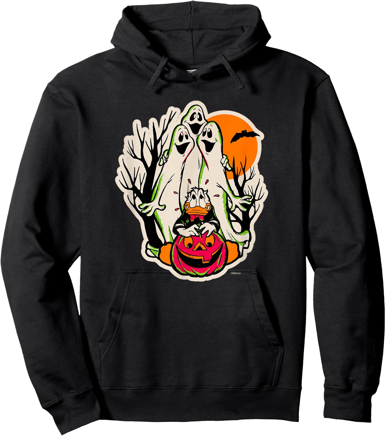 Disney 100 Donald Duck Trick or Treat Ghosts Halloween D100 Hoodie - Hoodie | Black