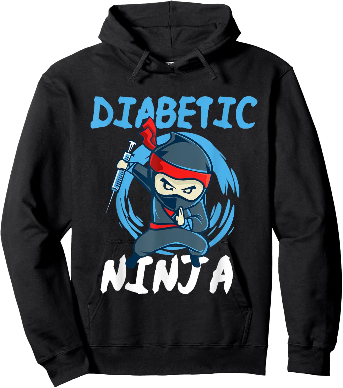 Diabetic Ninja - T1D Blood Sugar Diabetes Awareness Hoodie - Hoodie | Black