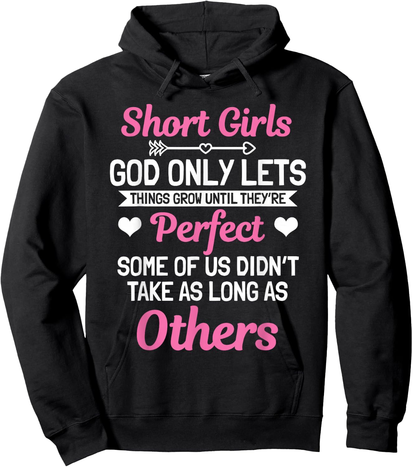 Short Girls Women Slim Petite Lady God Only Lets Things Grow Hoodie - Hoodie | Black