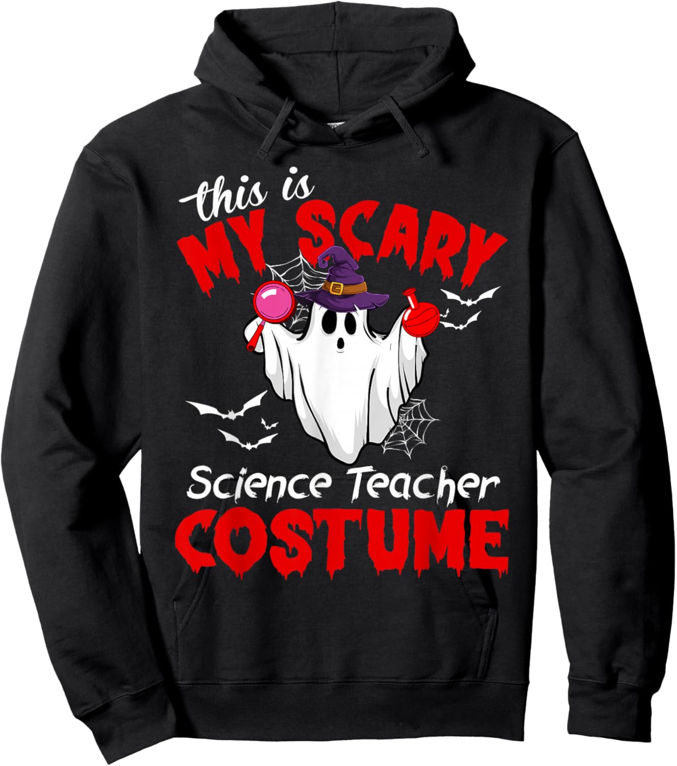This Is My Scary Science Teacher Costume Ghost Halloween Hoodie - Hoodie | Black