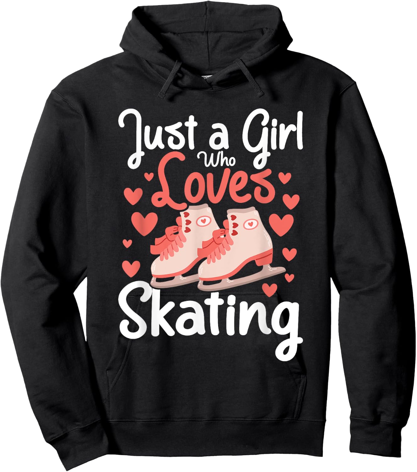 Just A Girl Who Loves Ice Skating - Figure Ice Skater Winter Hoodie - Hoodie | Black