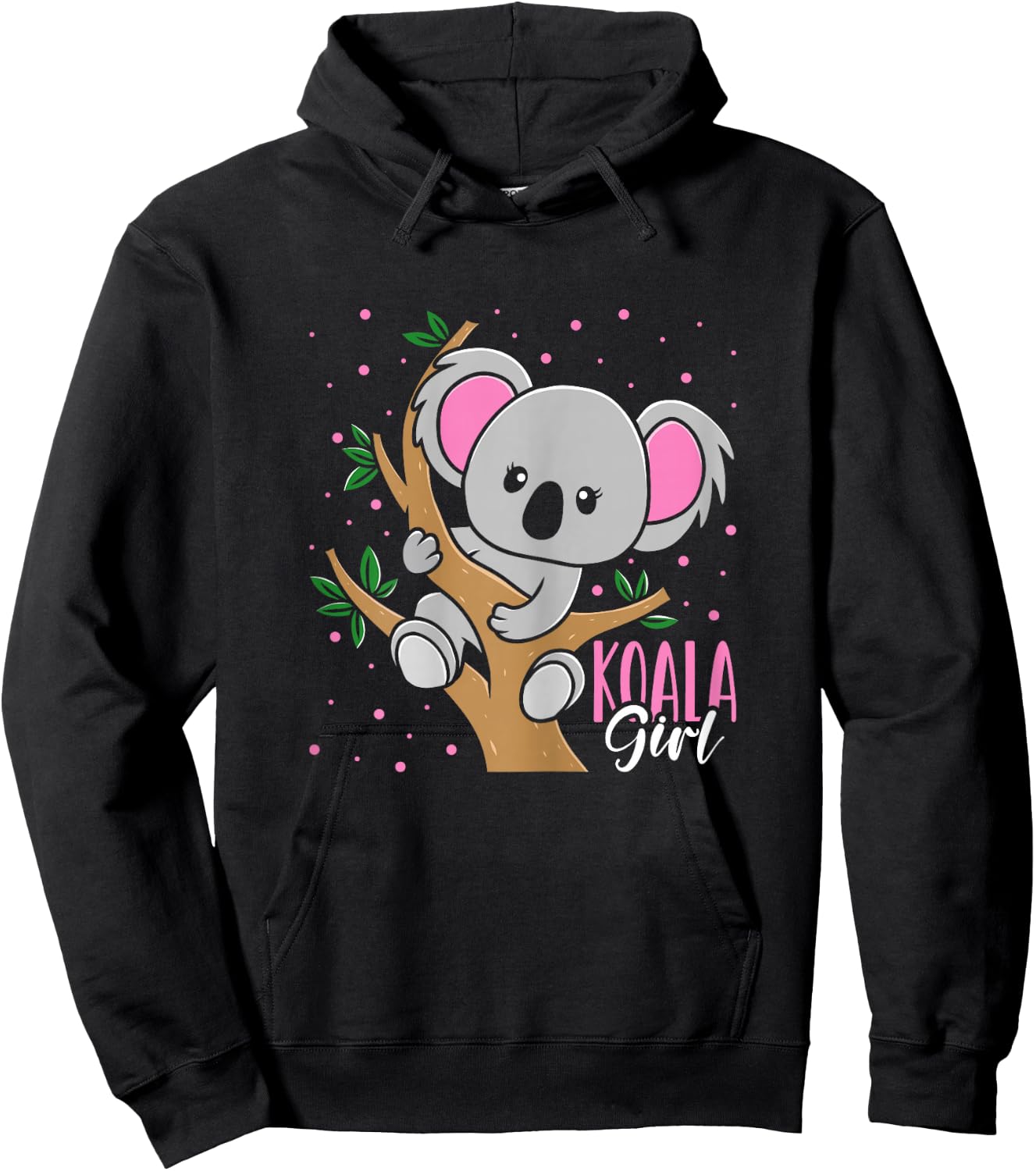 Kids Funny Koala Bear Girl Hoodie - Hoodie | Black