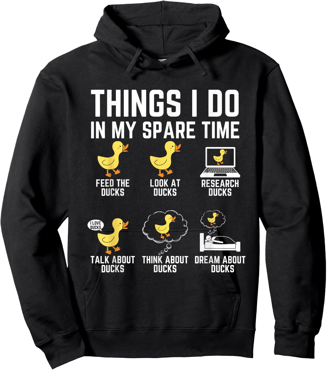 Things I Do In My Spare Time Ducks Lover Animal Birds Duck Hoodie - Hoodie | Black