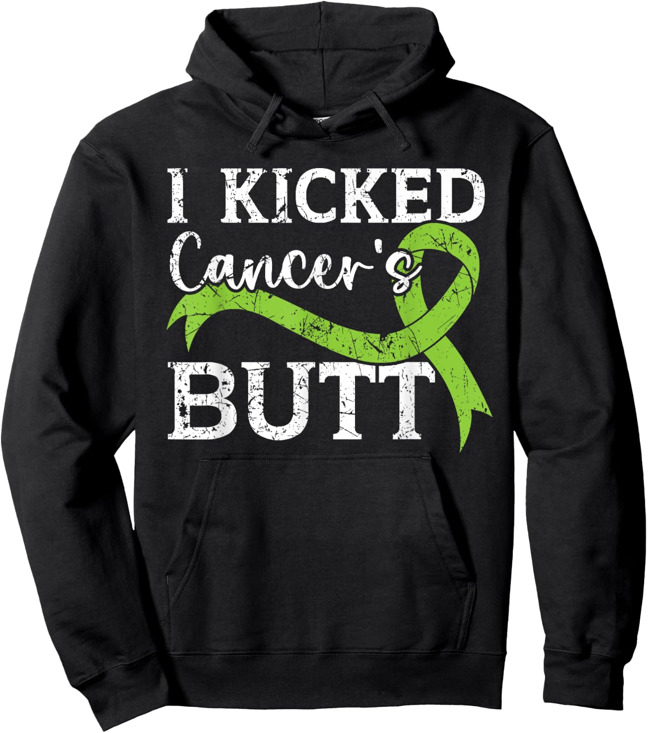 I Kicked Cancer's Butt Non-Hodgkin Lymphoma Awareness Hoodie - Hoodie | Black