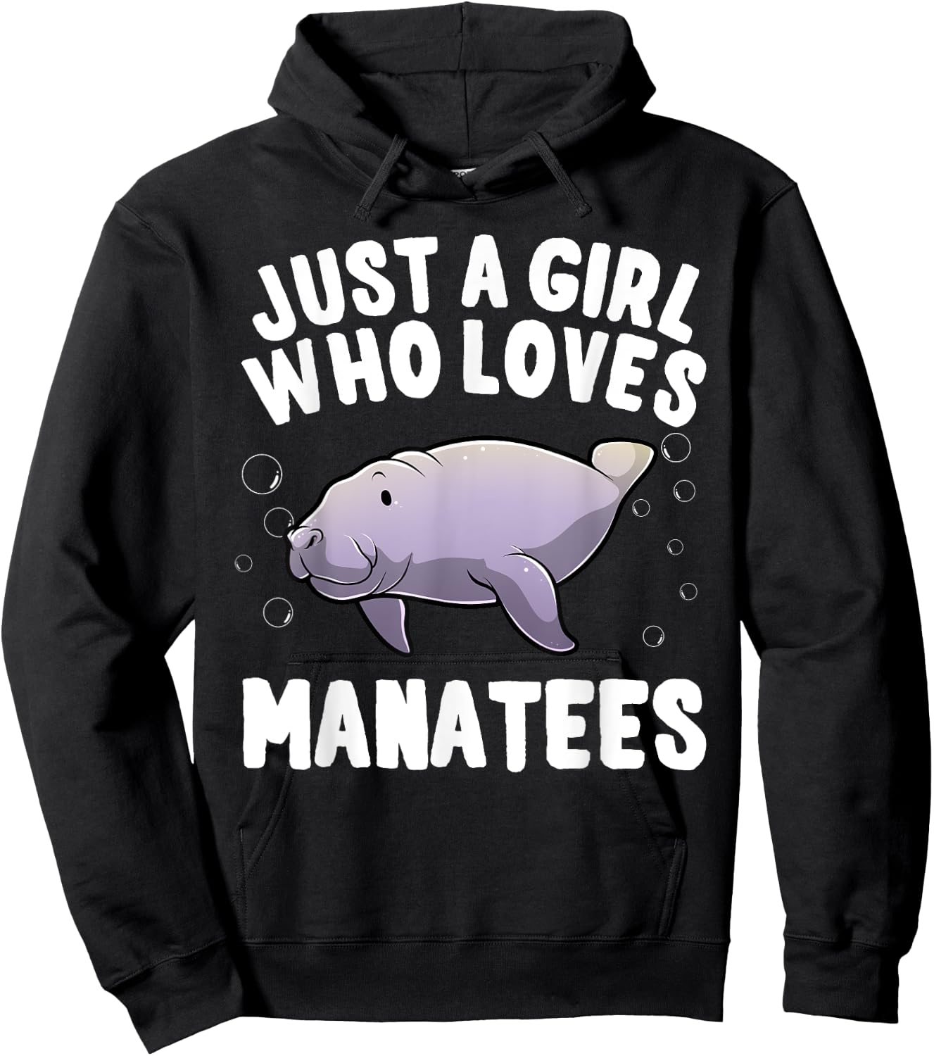 Funny Manatee Design For Girls Women Kids Sea Cow Lovers Hoodie - Hoodie | Black