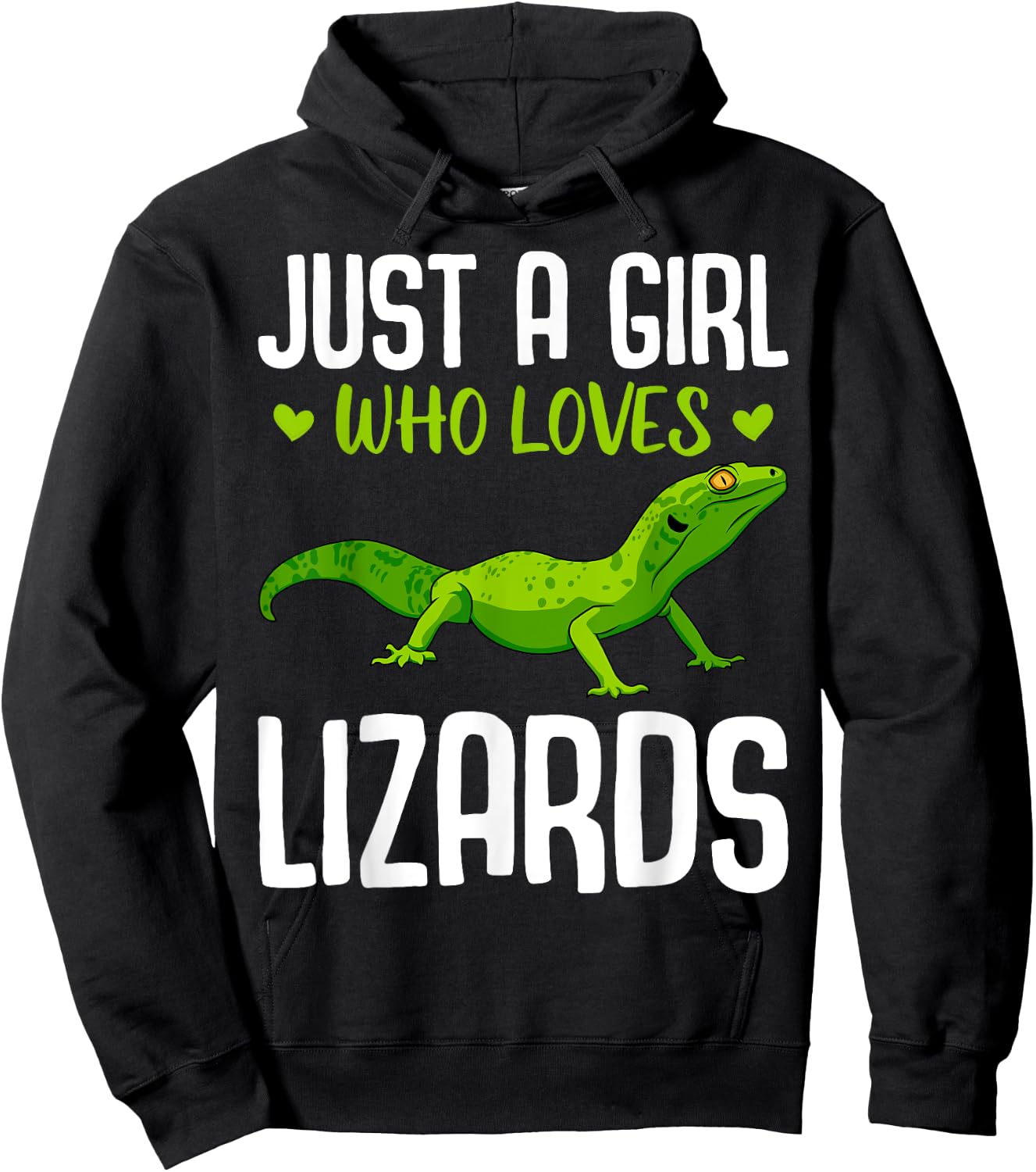 Funny Lizard Designs For Girls Kids Reptile Herpetologists Hoodie - Hoodie | Black