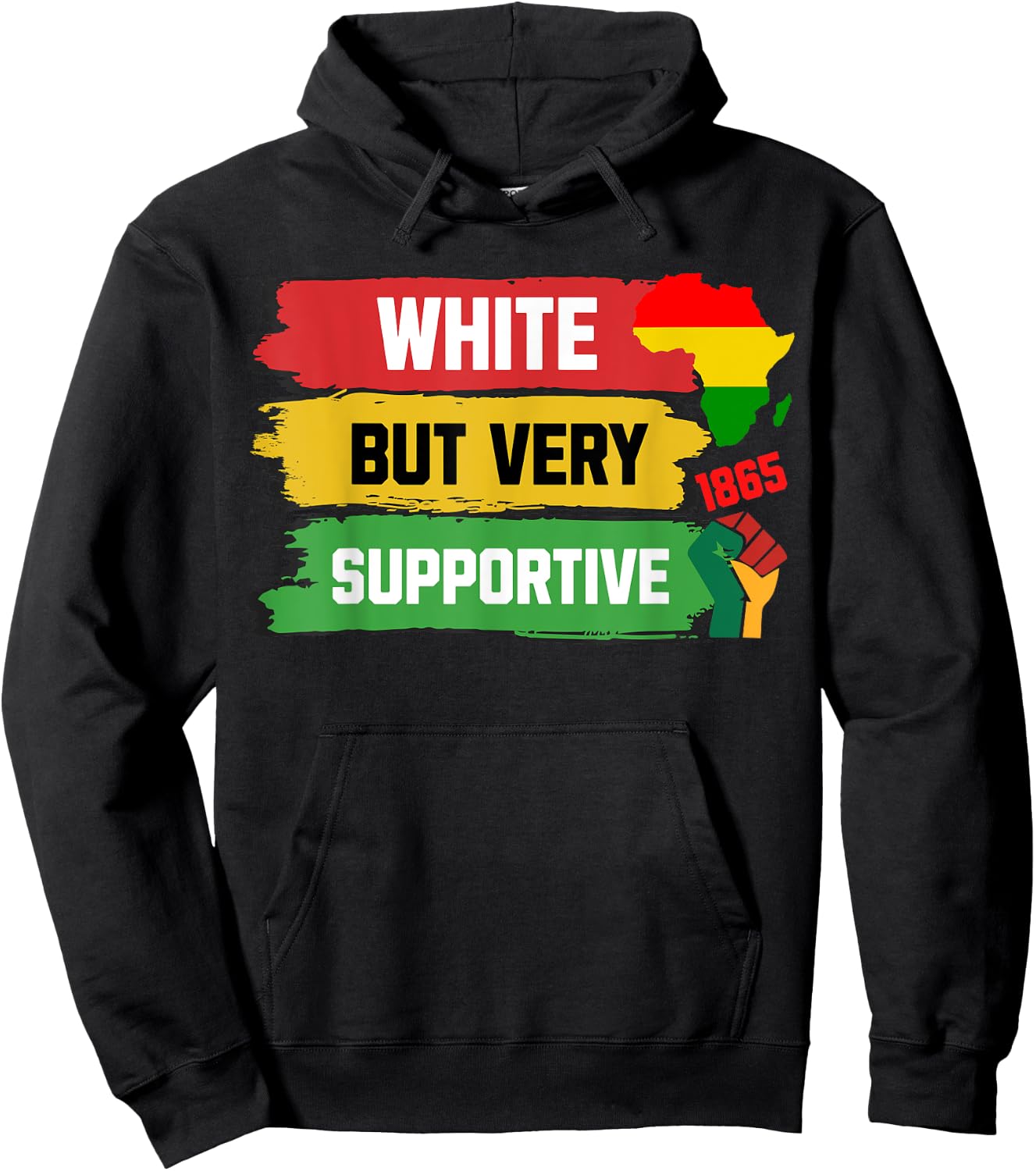 White But Supportive Ally Black History Month Juneteenth Hoodie - Hoodie | Black