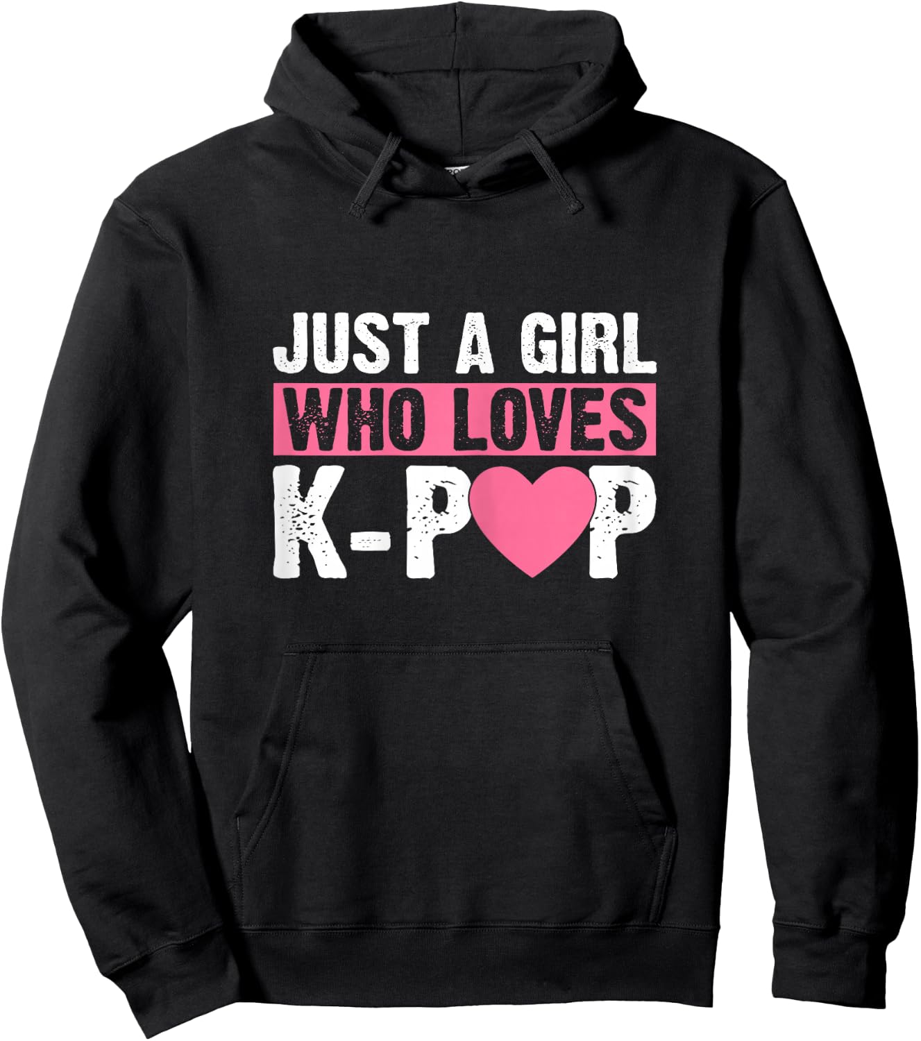 Just a Girl Who Loves K-pop Fan Kpop lover Girls love Heart Hoodie - Hoodie | Black