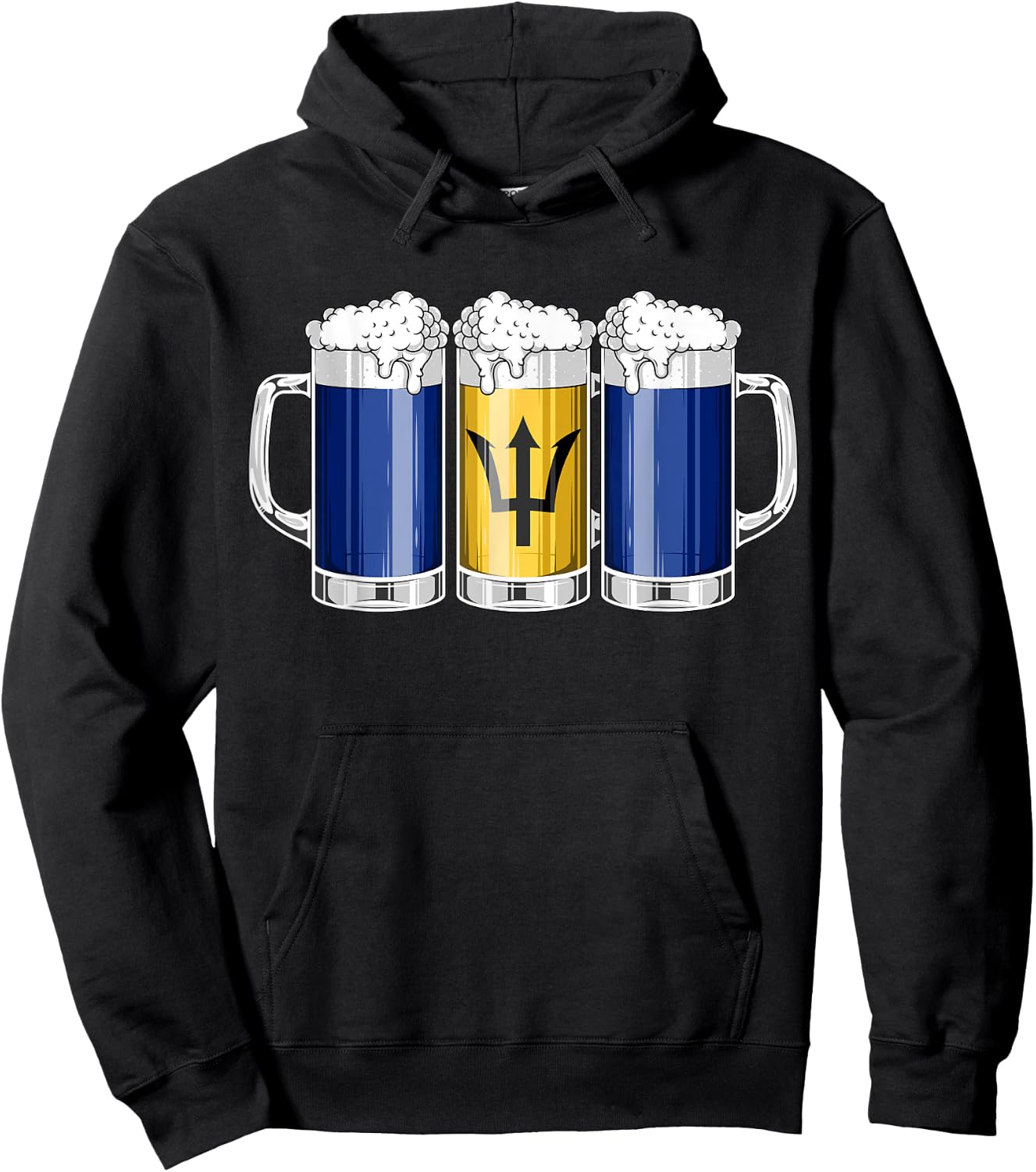 Beer Barbadian Shirt - Beer Barbados Flag Patriotic Men Hoodie - Hoodie | Black
