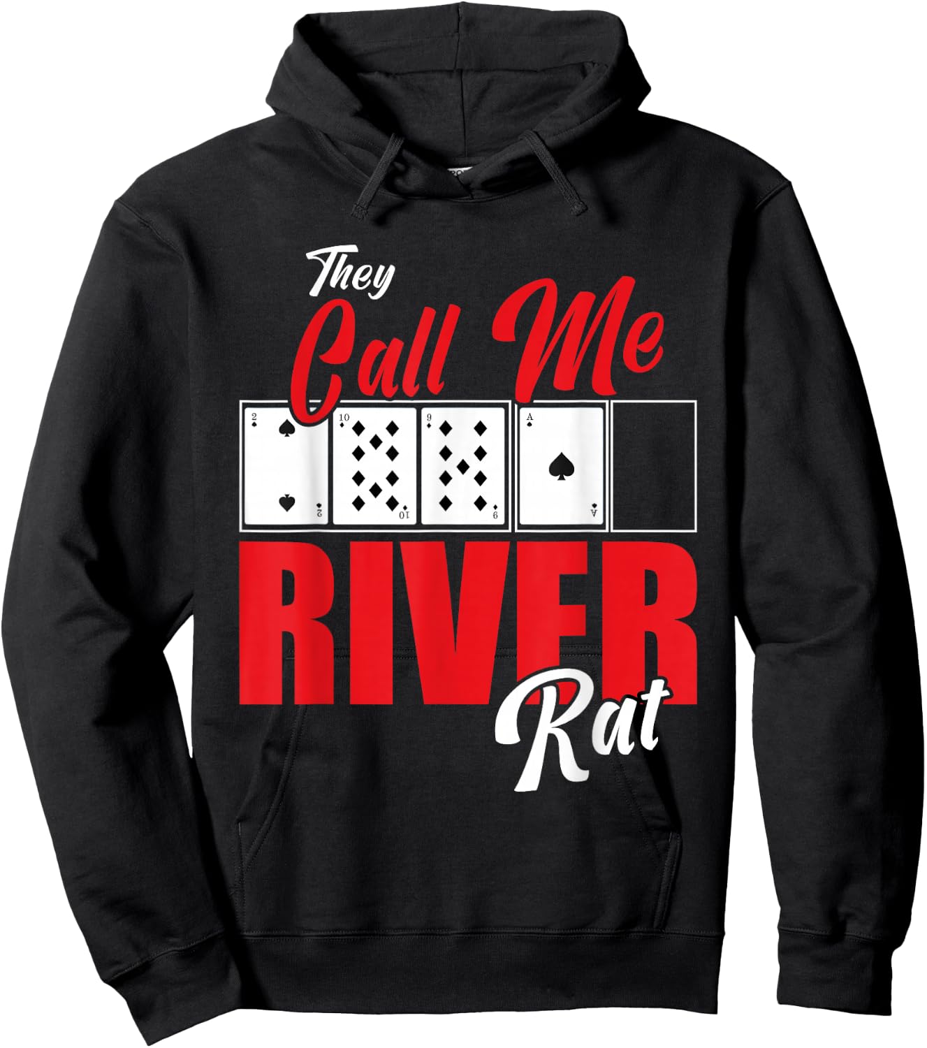 River Rat Poker Game Funny Texas Holdem Casino Hoodie - Hoodie | Black