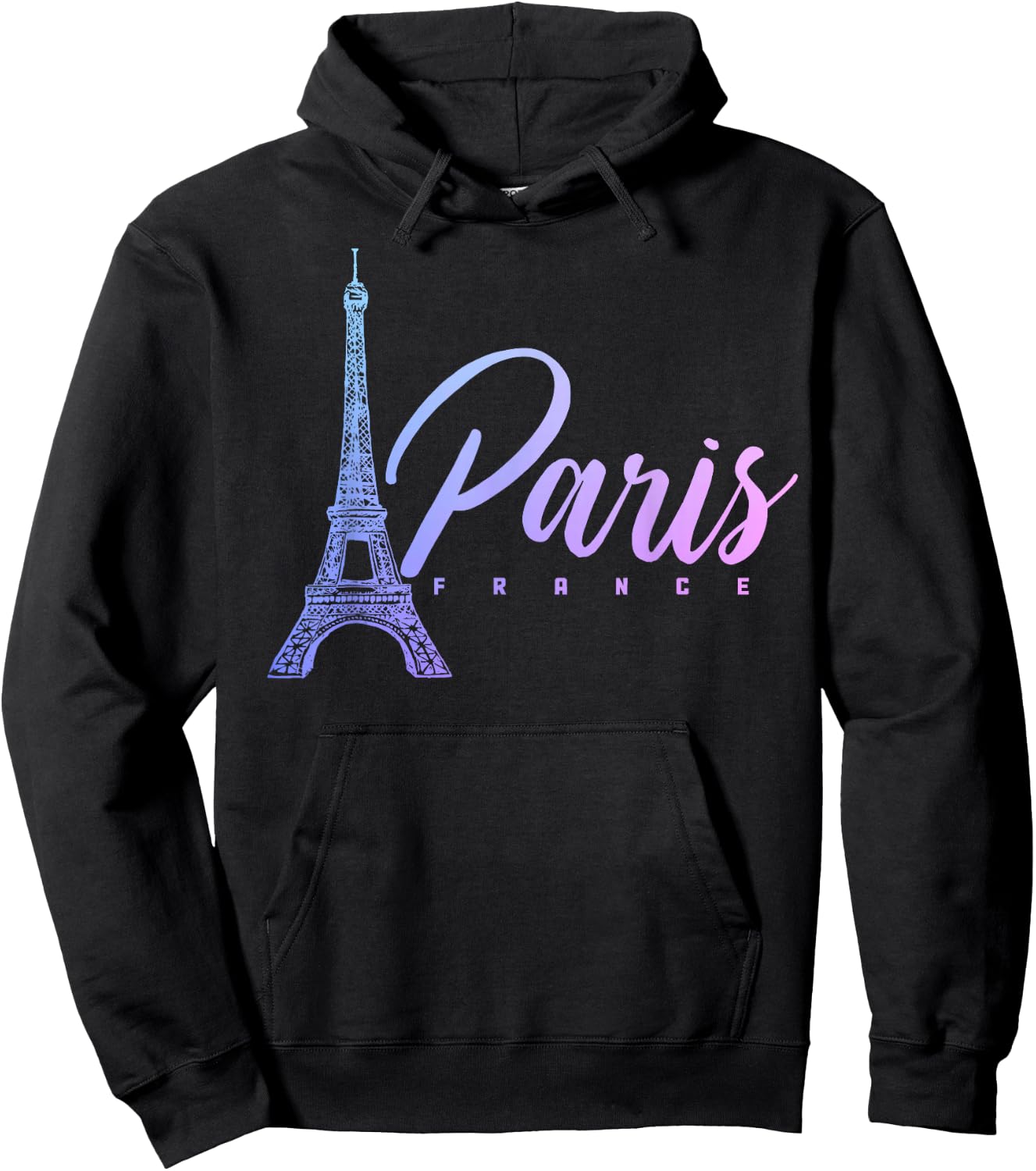 Paris France Eiffel Tower French Souvenir Vintage Hoodie - Hoodie | Black