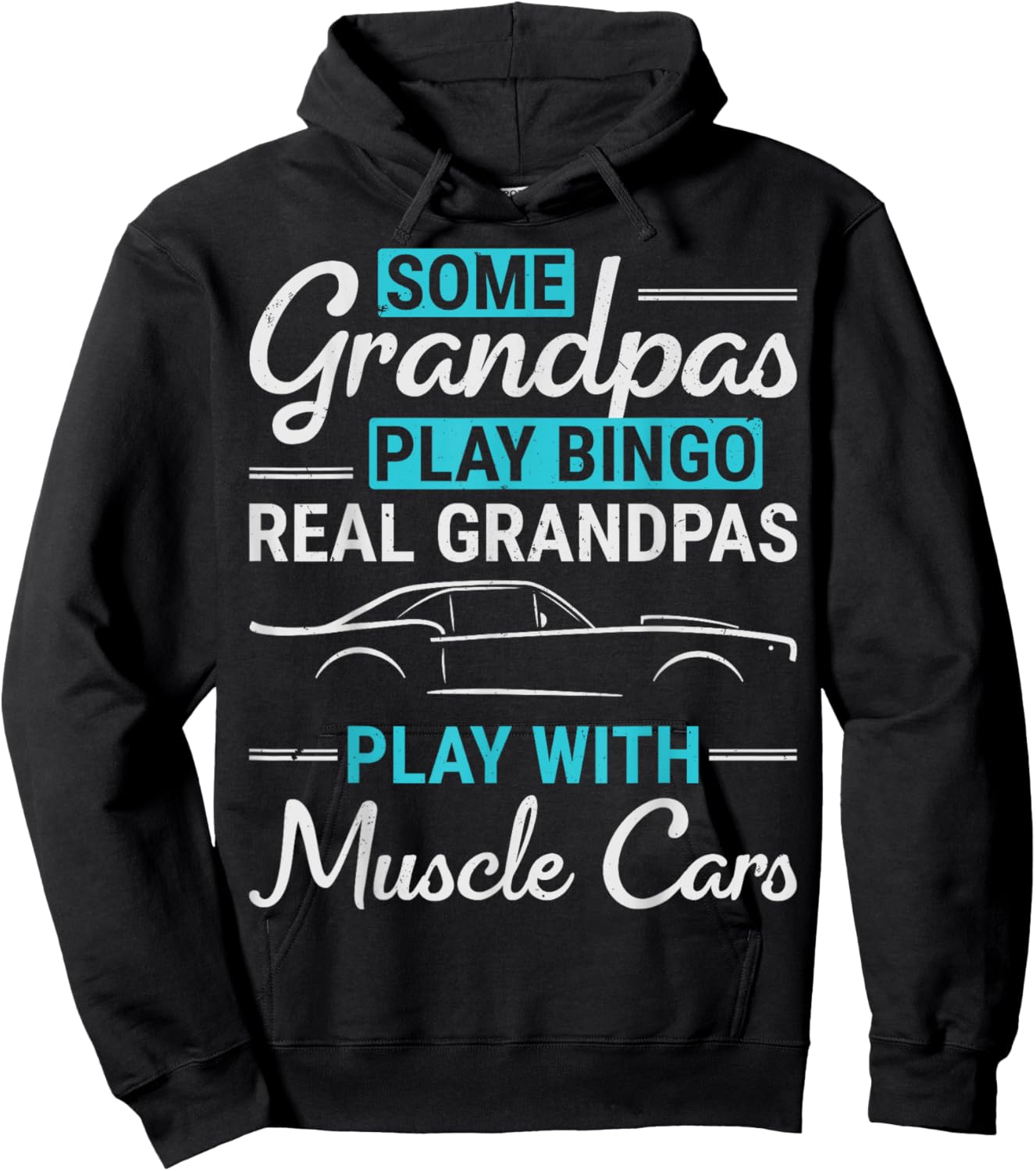 Real Grandpas Play With Muscle Cars Old Car Guy Grandfather Hoodie - Hoodie | Black
