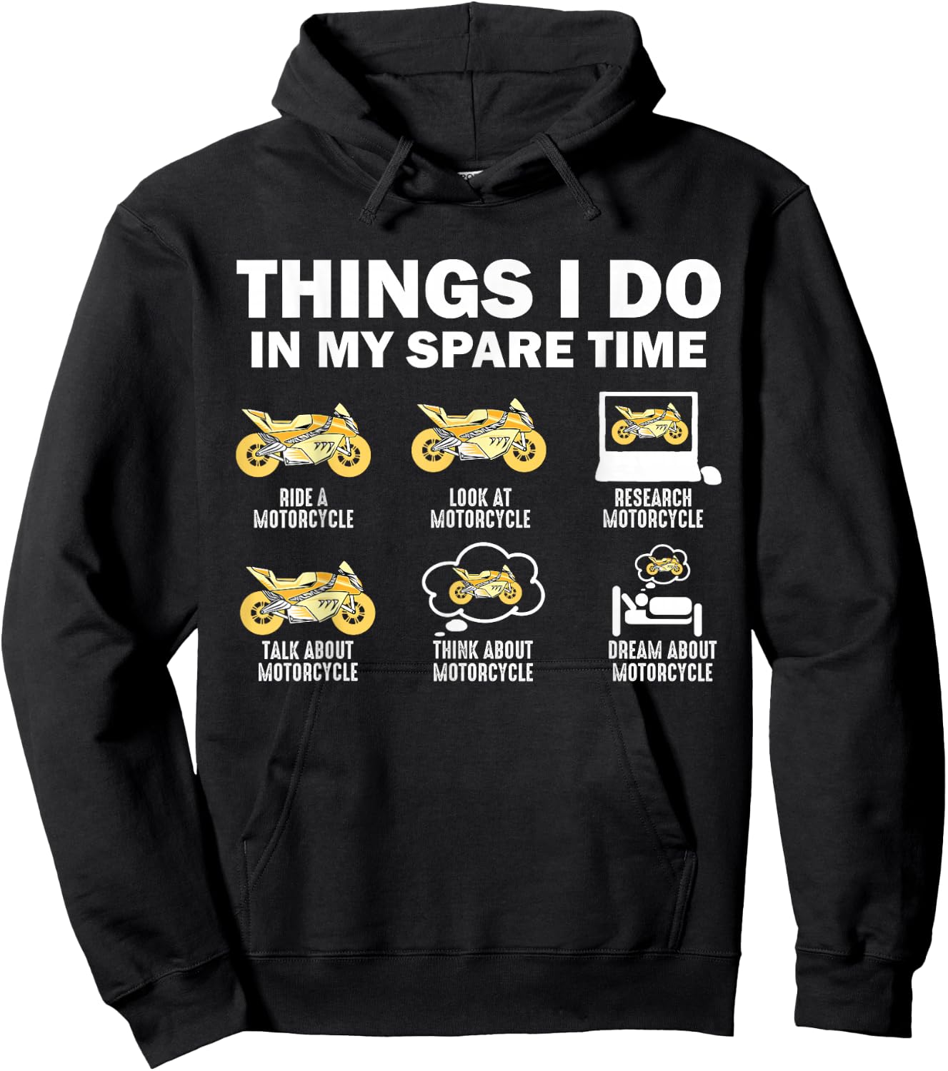 Things I Do In My Spare Time Motorcycle Hoodie - Hoodie | Black