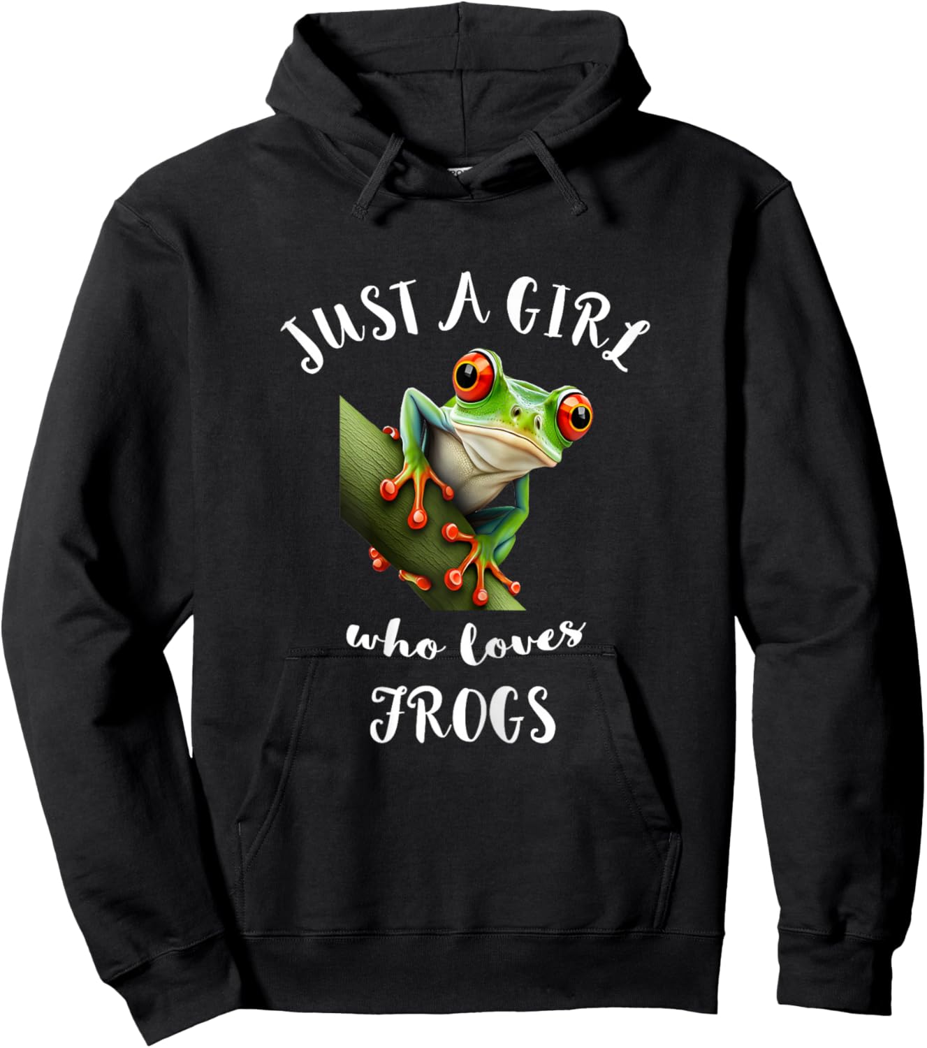 Red Eyed Tree Frog Just A Girl Who Love Rainforest Amphibian Hoodie - Hoodie | Black
