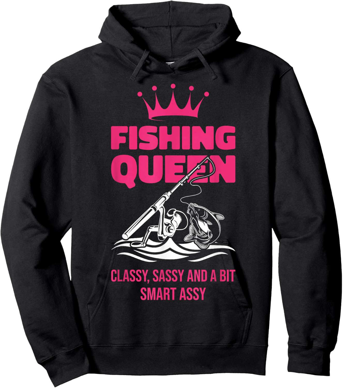 Fishing Queen Funny Ladies Fishing Lovers Hoodie - Hoodie | Black