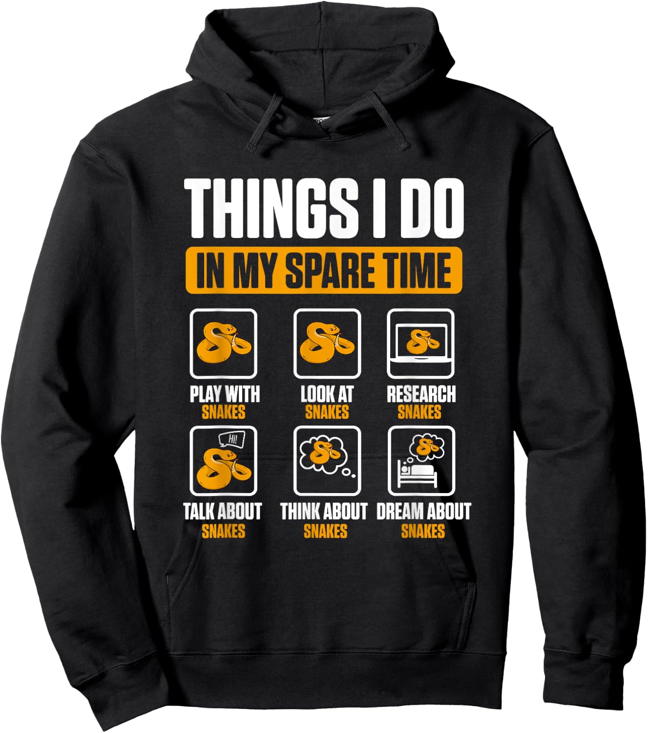 Things I Do In My Spare Time Serpent Reptile Snake Hoodie - Hoodie | Black