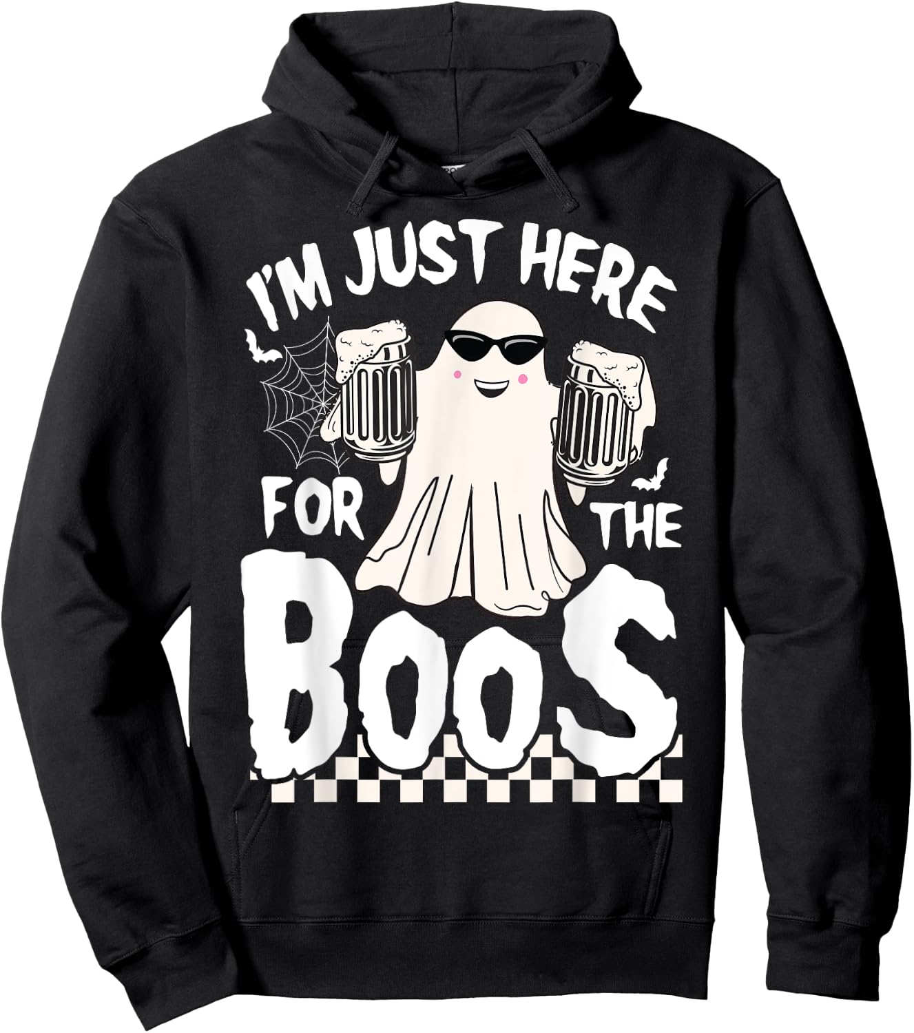 I'm Just Here For The Boos Funny Halloween Boos Ghost Hoodie - Hoodie | Black