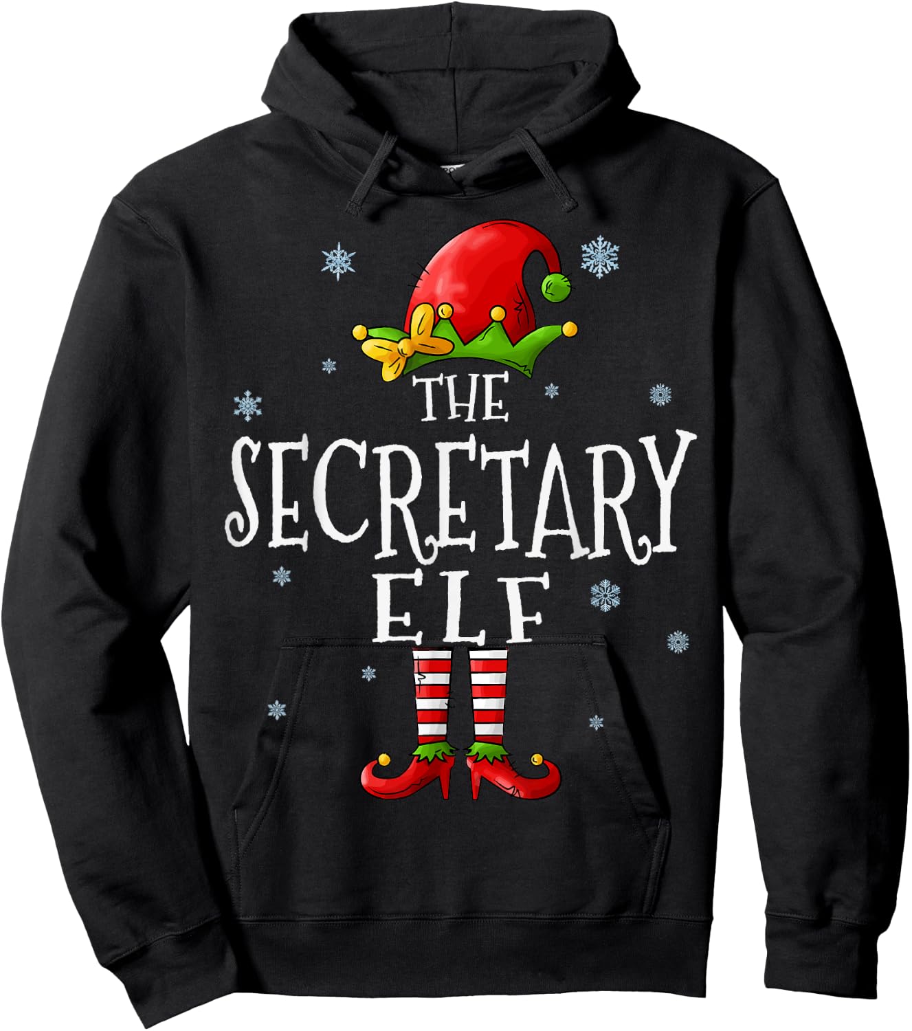 The Secretary Elf Squad Funny Xmas Groupe Matching Christmas Hoodie - Hoodie | Black