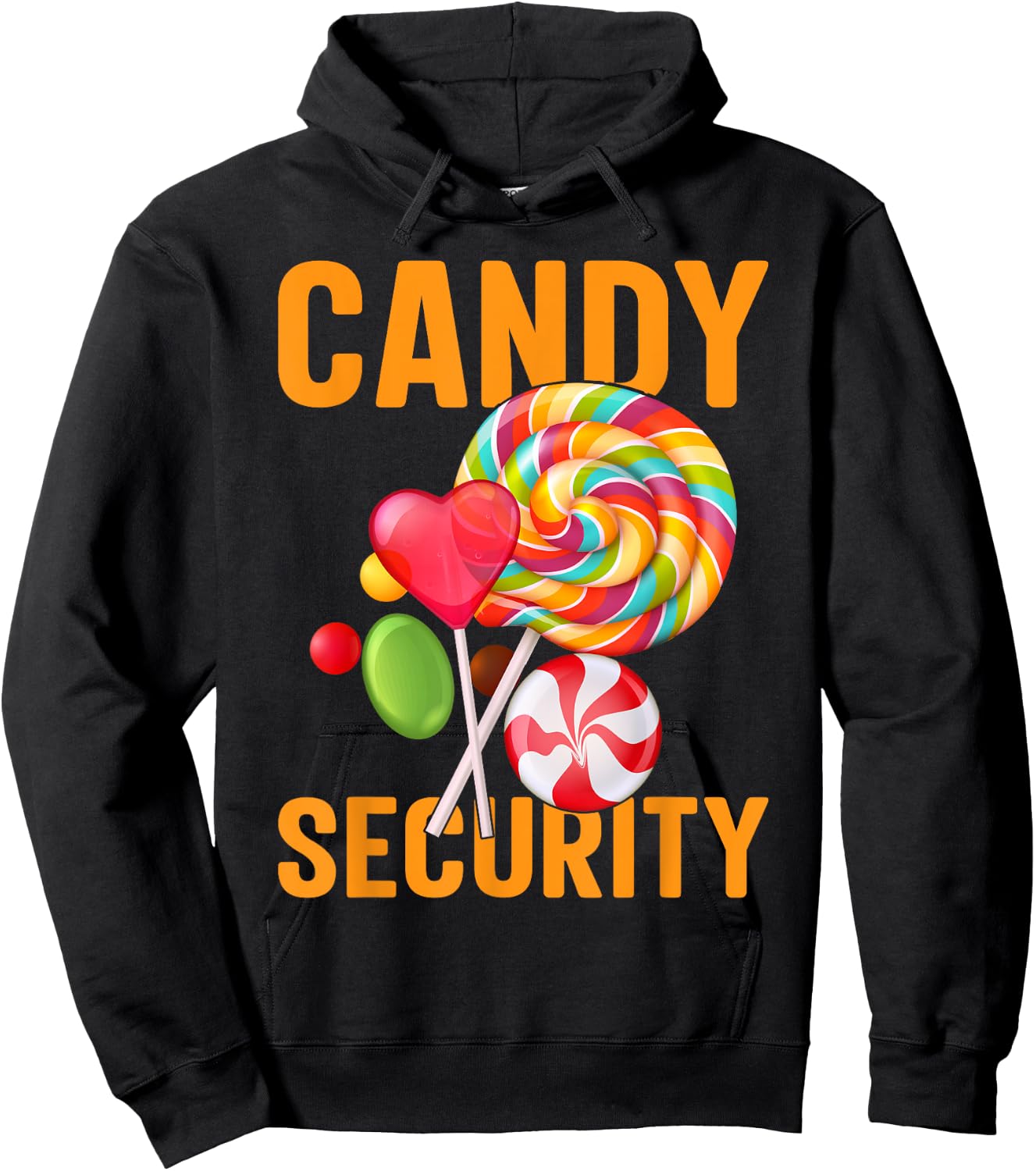 Candy Land Costumes Adult Candy Land Candy Security Hoodie - Hoodie | Black