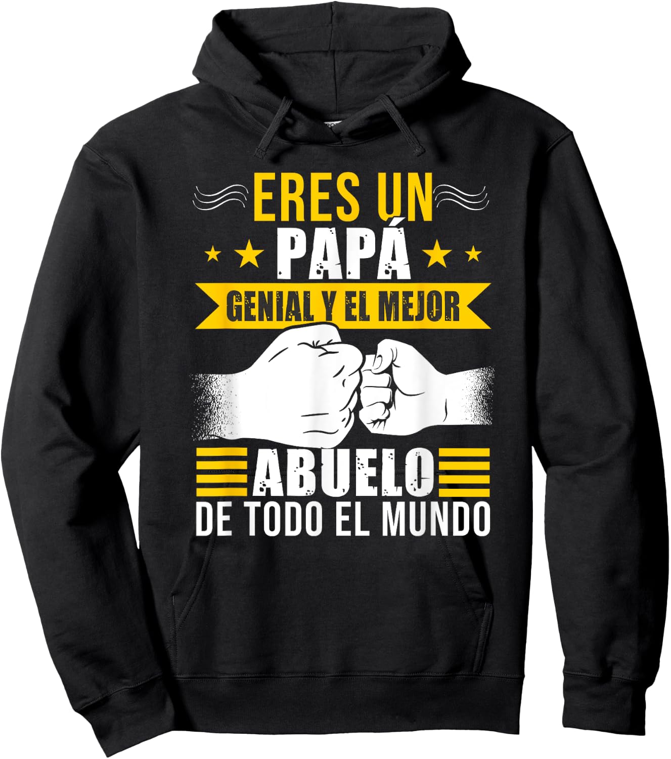 Papa Spanish Grandfather Abuelo Funny Fathers Day Hoodie - Hoodie | Black