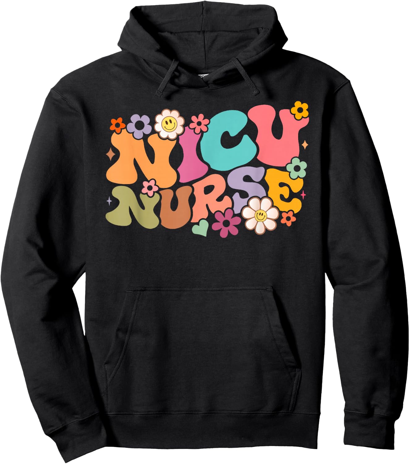 NICU Nurse ICU Groovy Nursing Neonatal Intensive Care Unit Hoodie - Hoodie | Black
