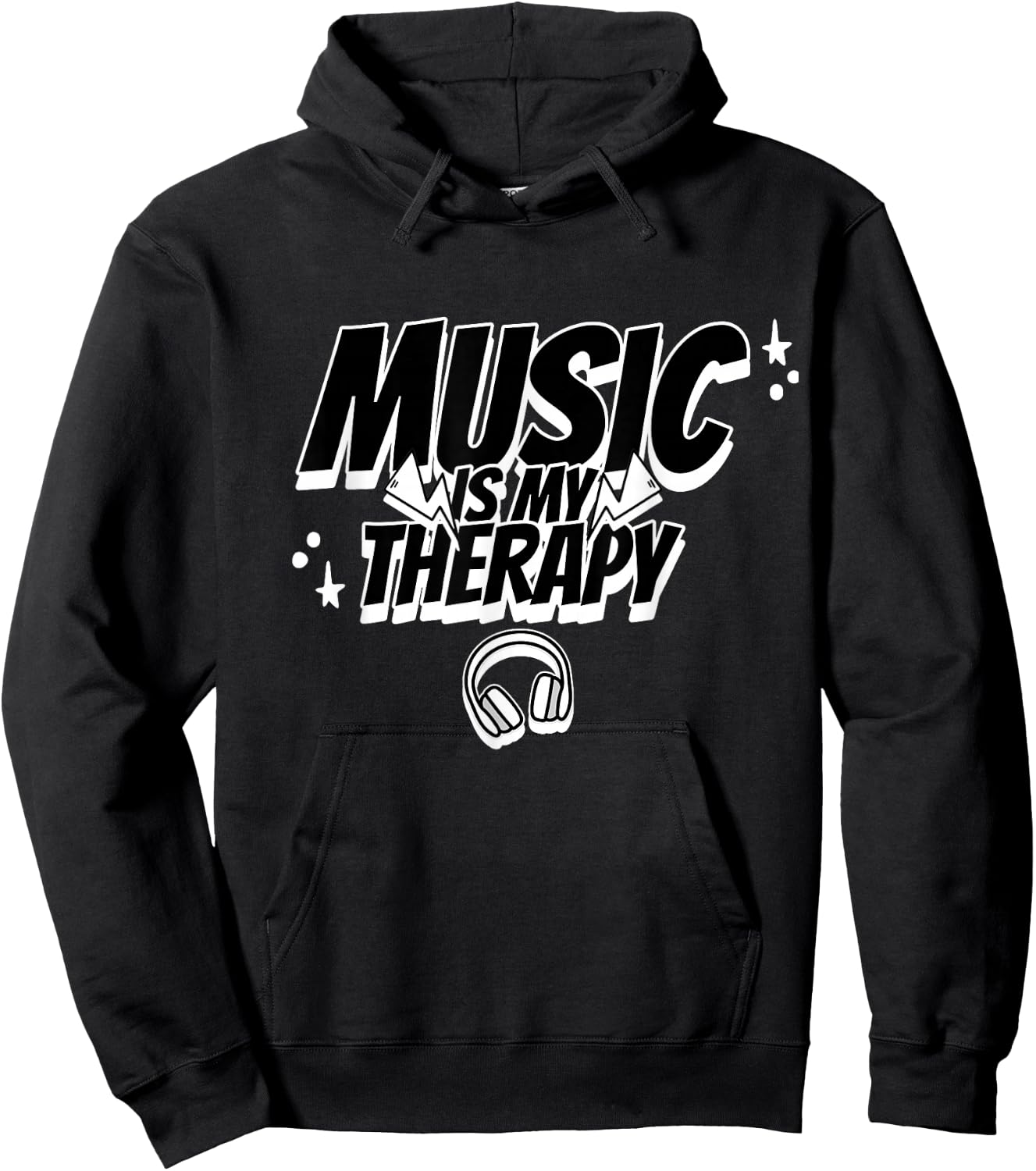 Music Is My Therapy Music Musicians Headphone Music Memes Hoodie - Hoodie | Black