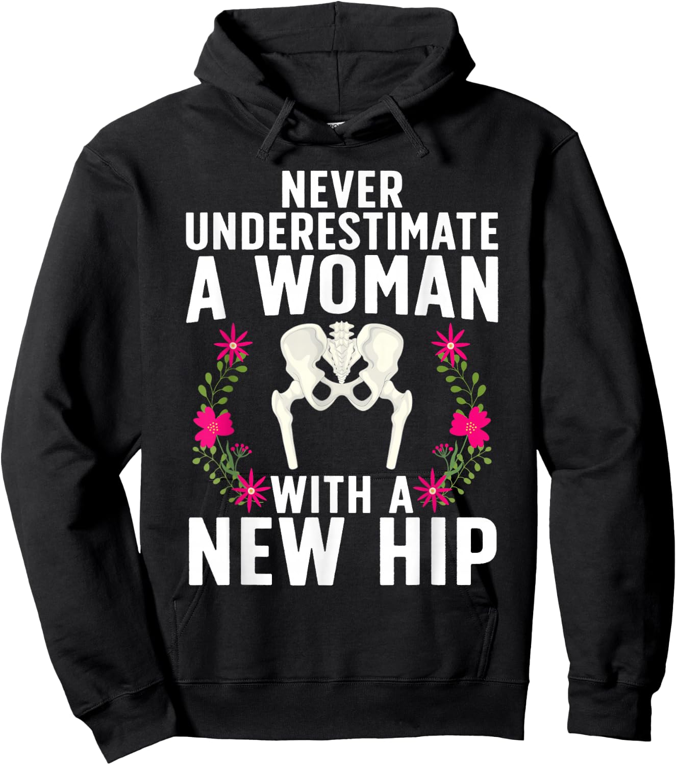 Funny Hip Replacement Art Girls Hip Surgery Lovers Hoodie - Hoodie | Black