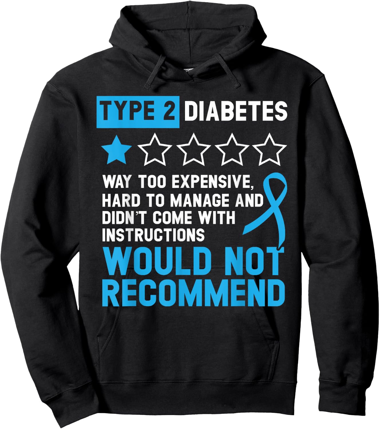 Type 2 Diabetes T2D Warrior Diabetes Awareness Hoodie - Hoodie | Black