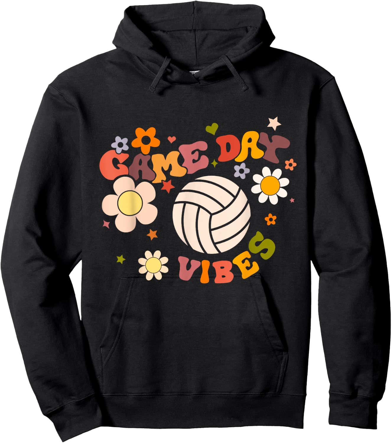 Volleyball Game Day Vibes Volleyball Mom Girl Cheerleader Hoodie - Hoodie | Black