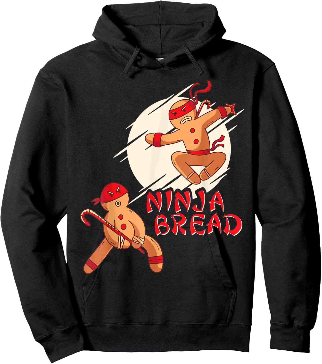 Funny Christmas Shirt for Boys Men Kids Karate Ninja Bread Hoodie - Hoodie | Black