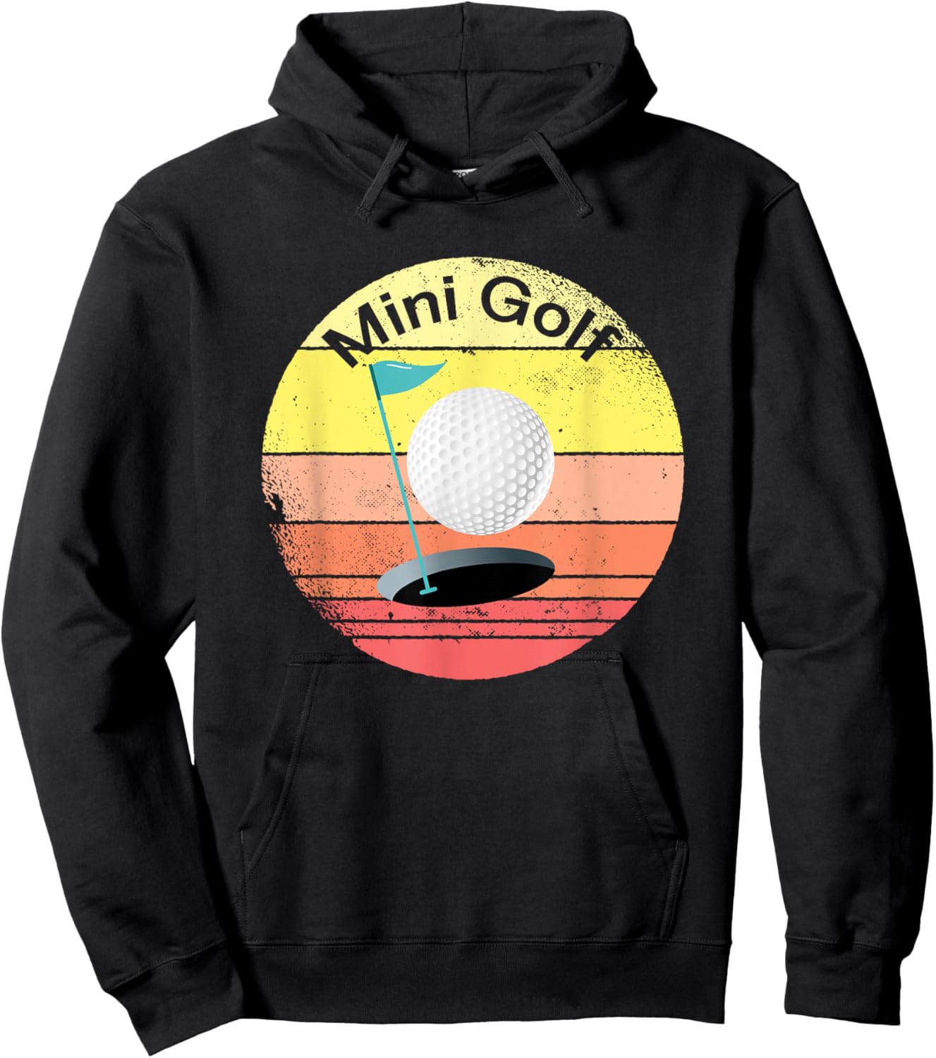 Mini Golfer Motif Mini Golf Flag Miniature Golf Gift Hoodie - Hoodie | Black