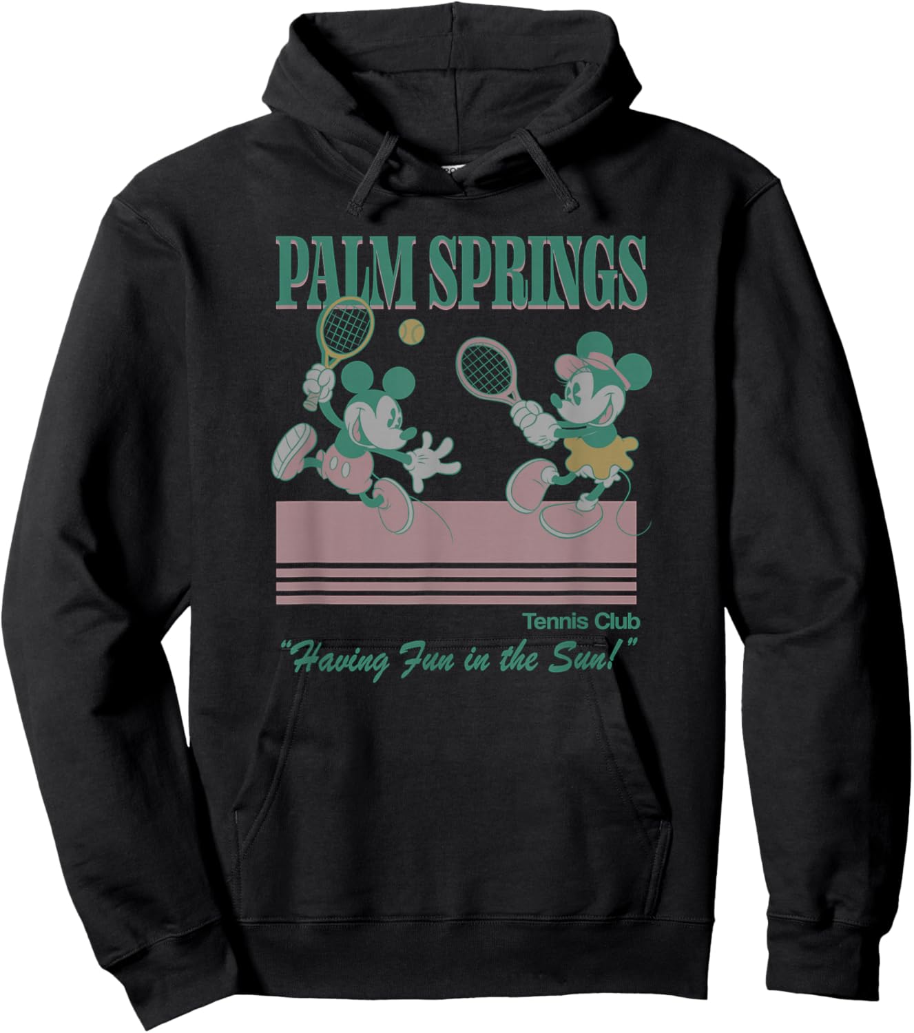 Disney Mickey And Minnie Vintage Palm Springs Fun In The Sun Hoodie - Hoodie | Black