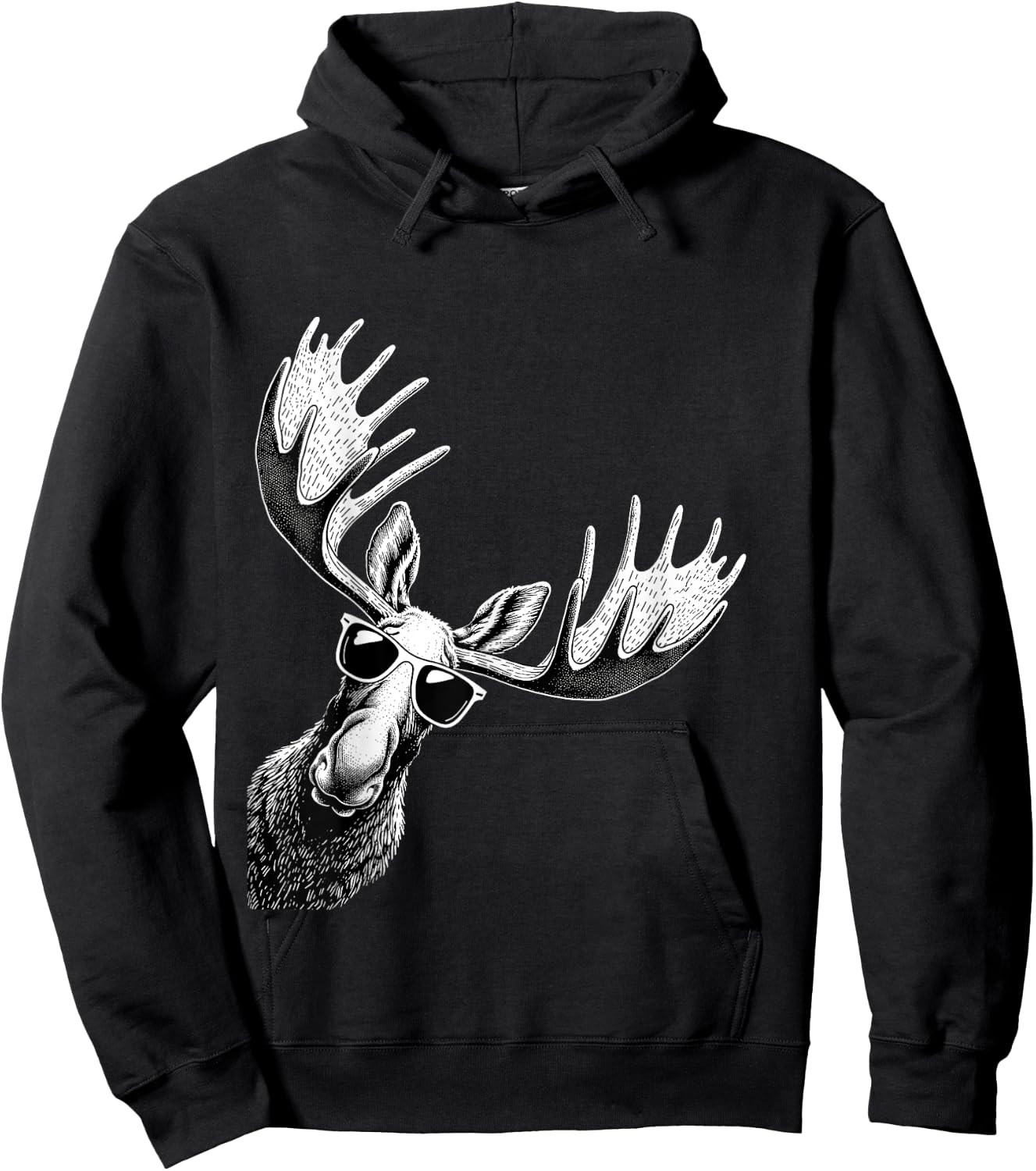 Funny Moose Wearing Sunglasses Alaska Moose Lovers Hoodie - Hoodie | Black