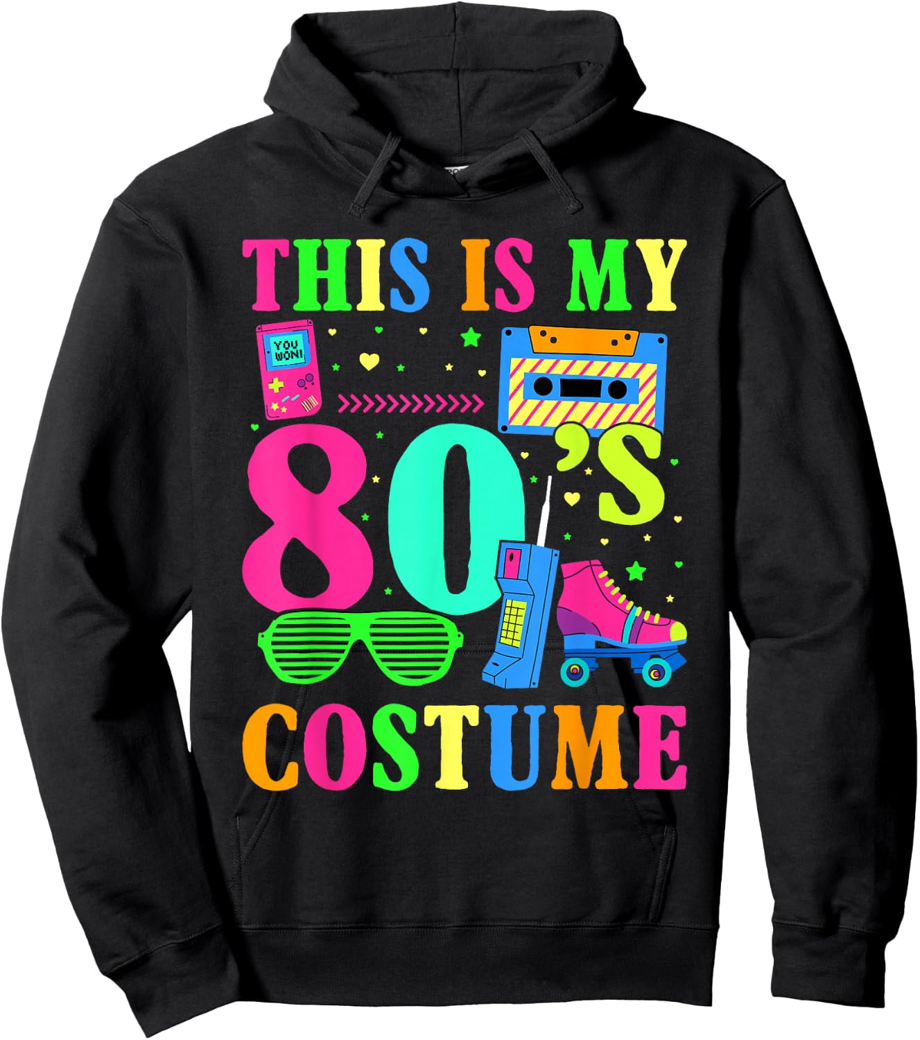 This is My 80s Costume Halloween Party Pop Lover Idea Hoodie - Hoodie | Black