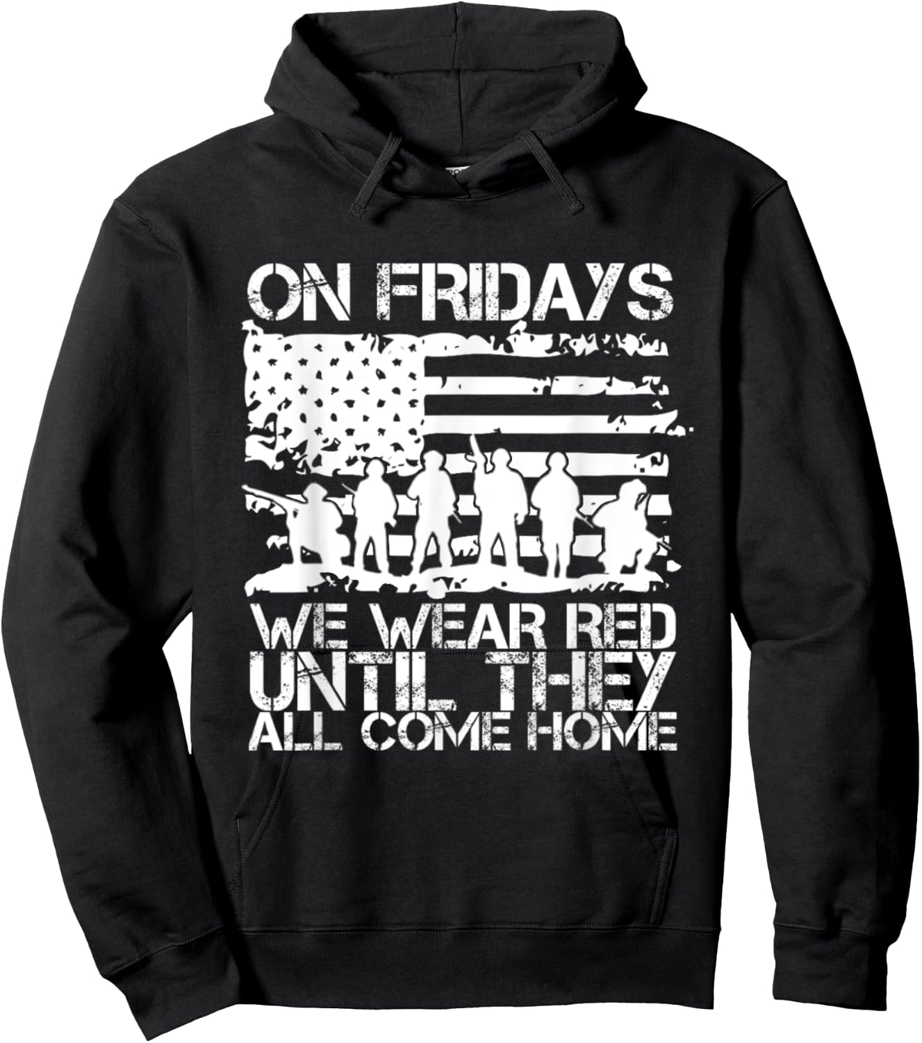 On Fridays we wear RED till they all comes home Hoodie - Hoodie | Black