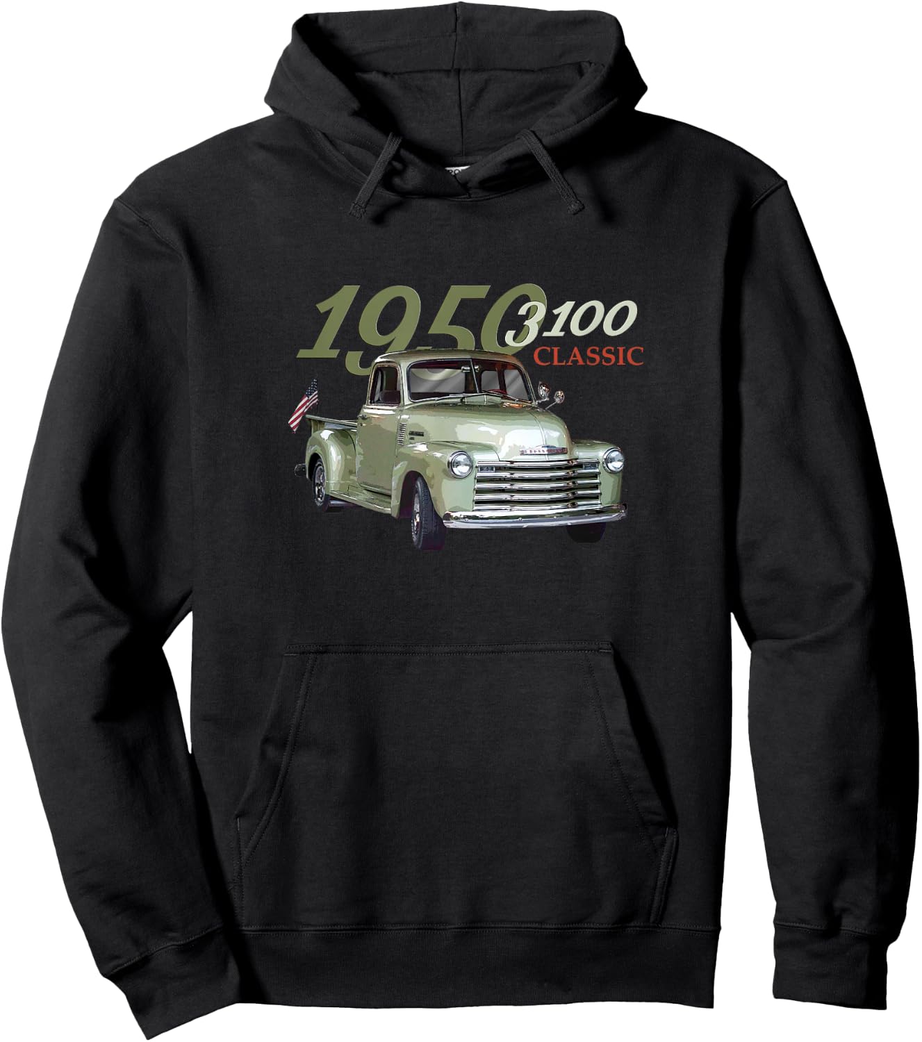 Vintage 1950 3100 Pickup Truck, Car Guys, Classic Trucks Hoodie - Hoodie | Black