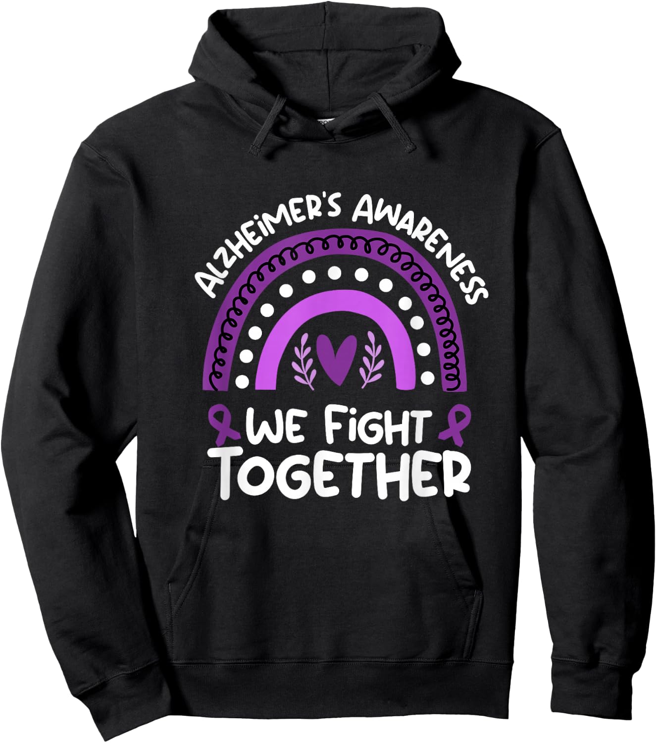 We Fight Together | Alzheimers Awareness Shirt | Alzheimers Hoodie - Hoodie | Black