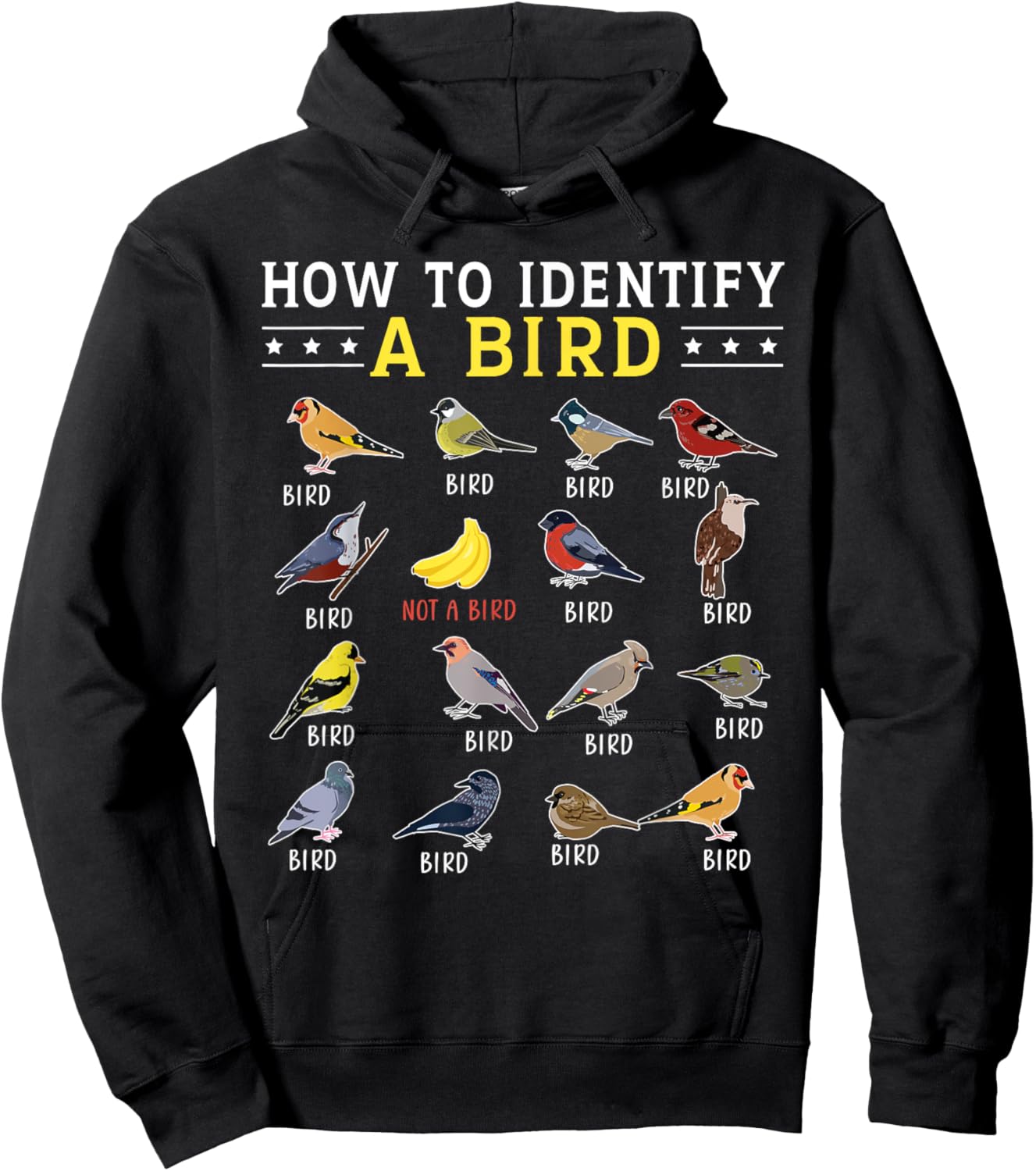 How To Identify A Bird | Bird Watcher | Bird Lover Hoodie - Hoodie | Black