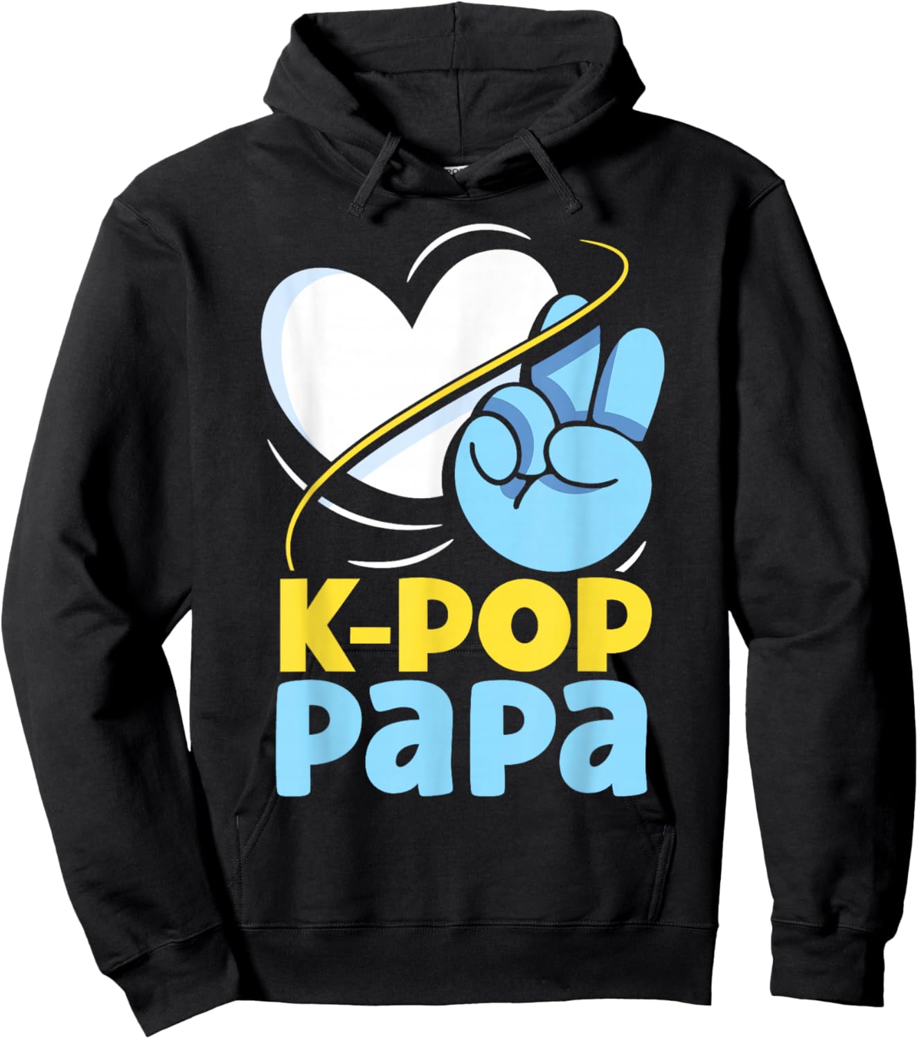 K-POP Papa Music Korean K-Pop Cute Lover Dad Father Daddy Hoodie - Hoodie | Black