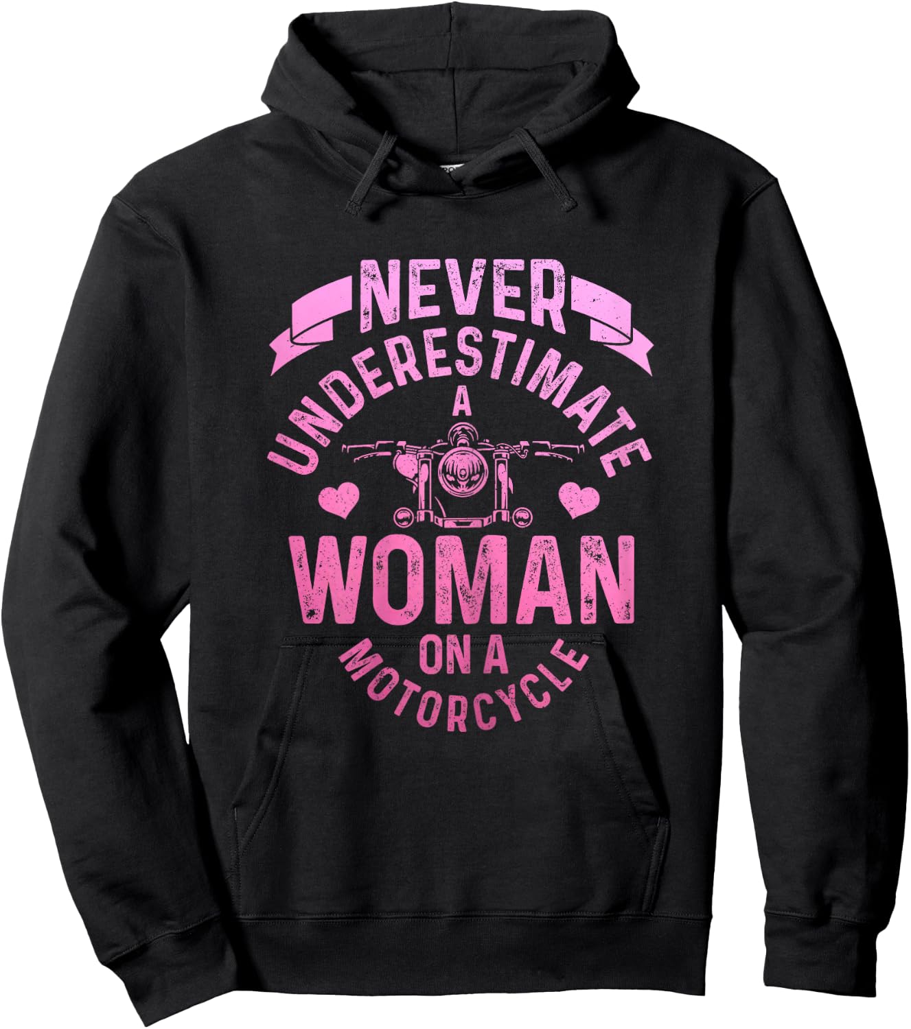 Never Underestimate A Woman Motorcycle Funny Biker Girl Hoodie - Hoodie | Black