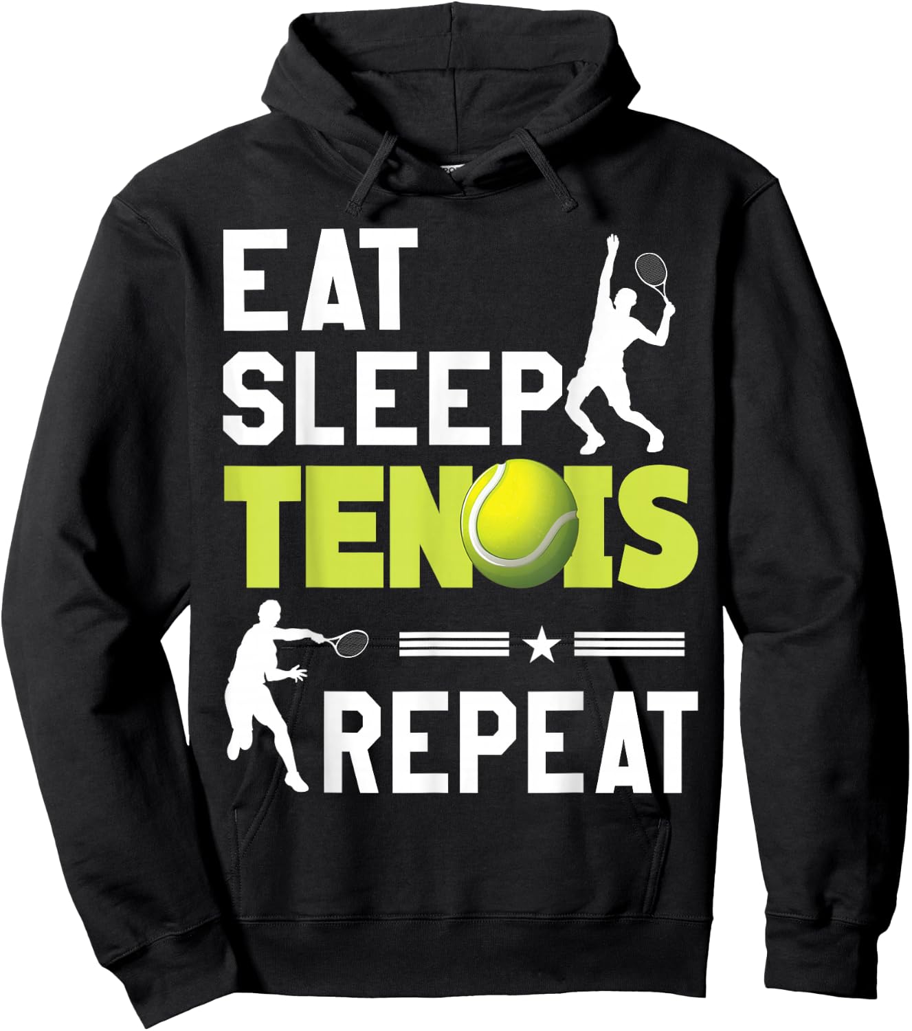 Eat Sleep Tennis Repeat Sports Lover Men Women Kids Gifts Hoodie - Hoodie | Black