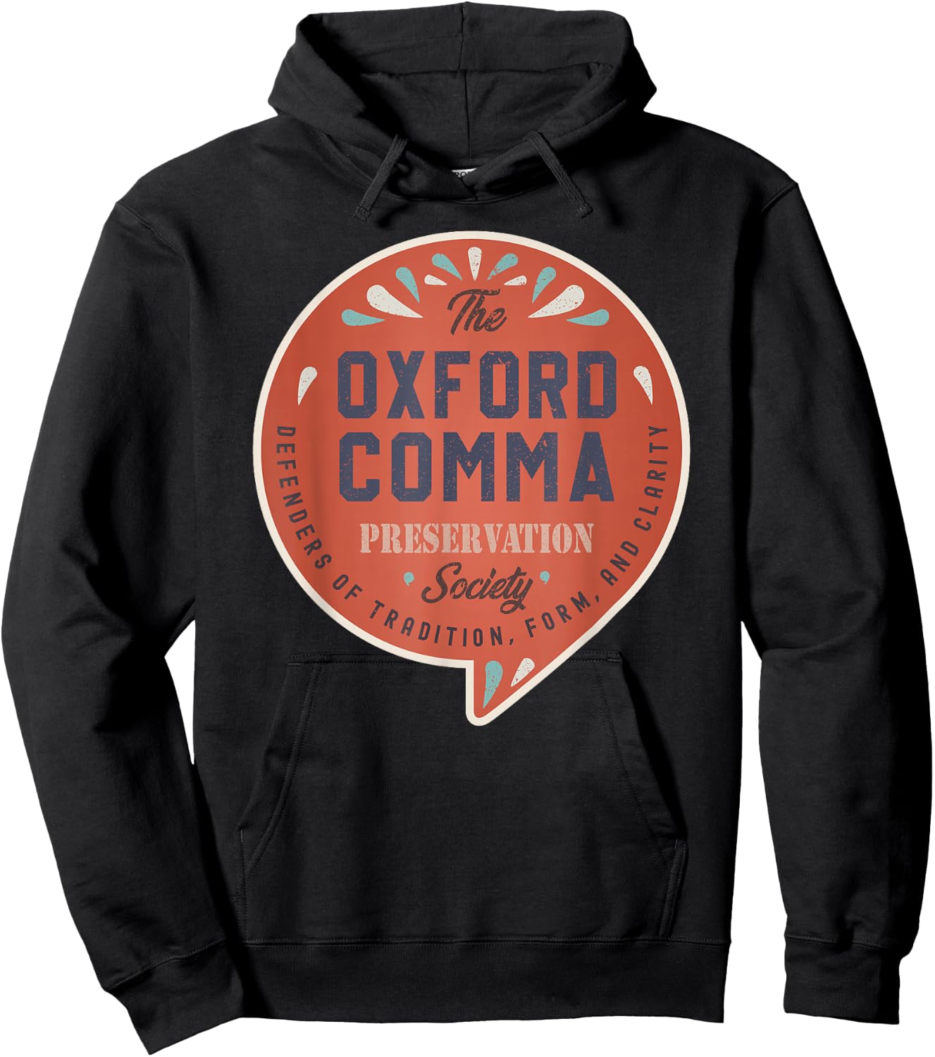 The Oxford Comma Preservation Society Team Oxford Vintage Small Hoodie - Hoodie | Black
