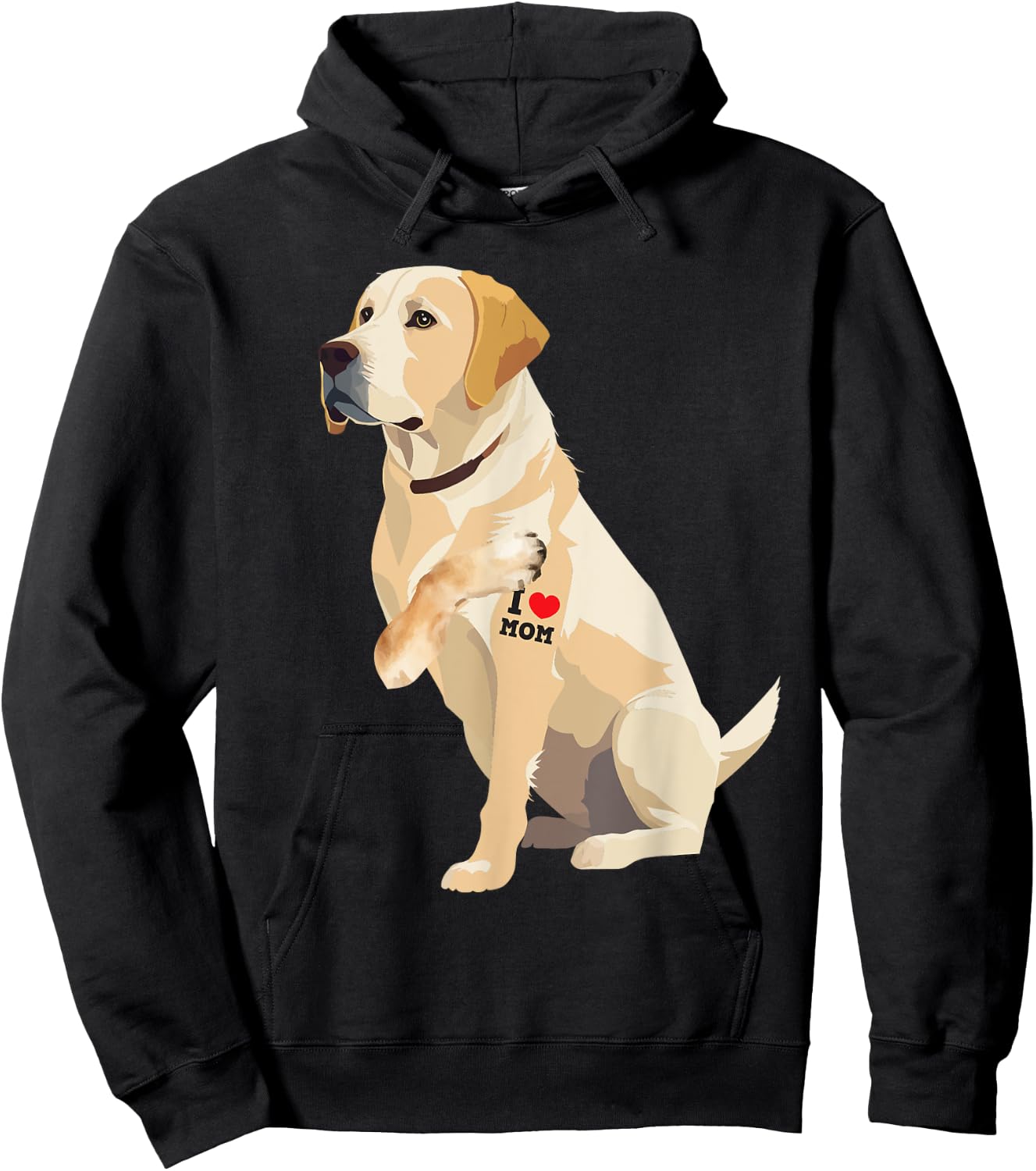 I Love Mom - Tattooed Labrador Dog Owner Animal Pet Trainer Women Girls Kids Hoodie - Hoodie | Black