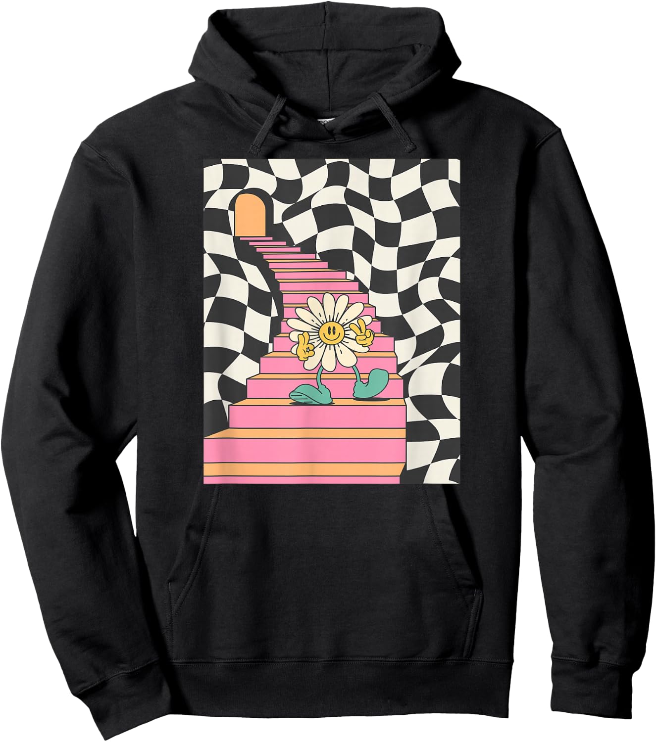 Trippy Flower Hoodie - Hoodie | Black