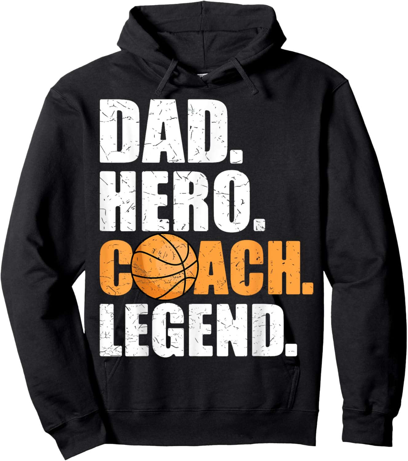 Dad Hero Coach Legend Father Papa Daddy Basketball Coach Hoodie - Hoodie | Black