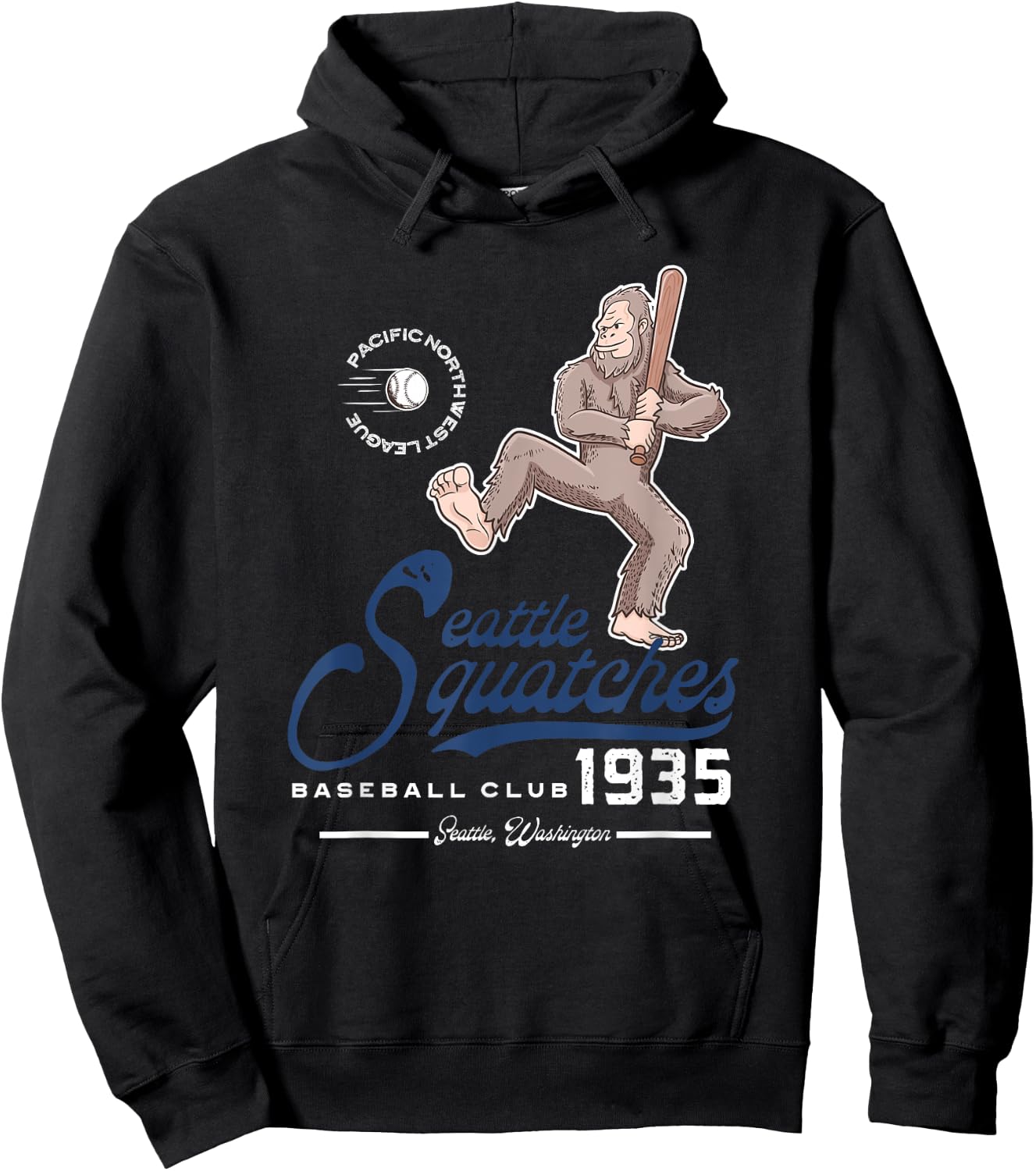 Bigfoot Baseball Seatlle Squatches for Sasquatch Believer Hoodie - Hoodie | Black