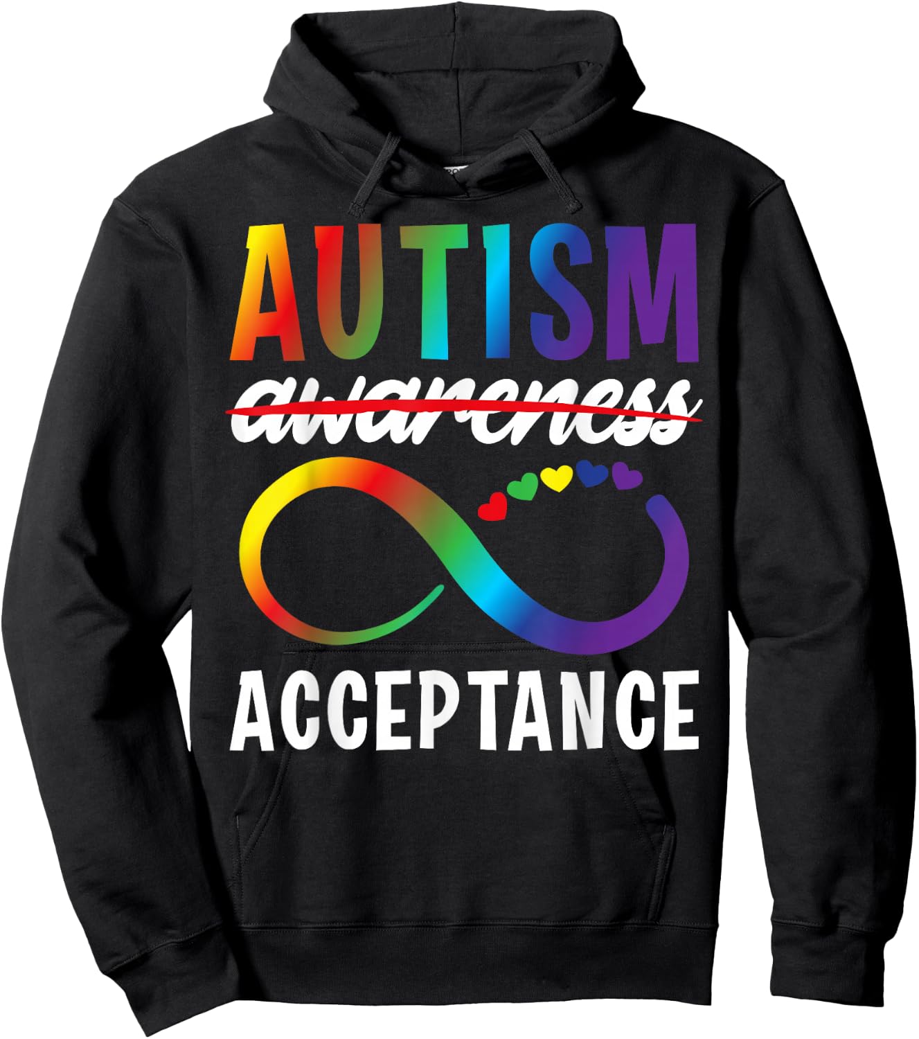 Autism Awareness Acceptance Not Awareness Autistic Child Hoodie - Hoodie | Black
