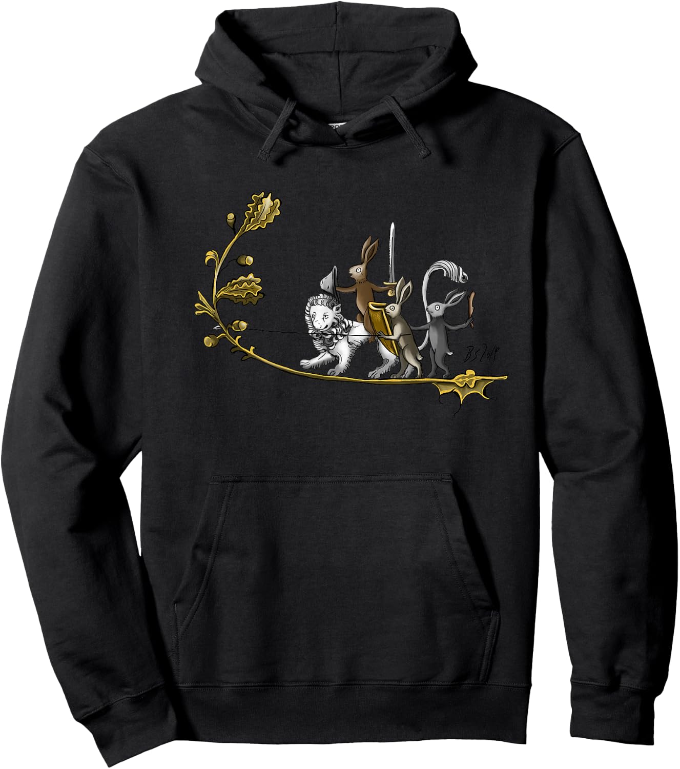 Medieval Rabbits Hoodie - Hoodie | Black
