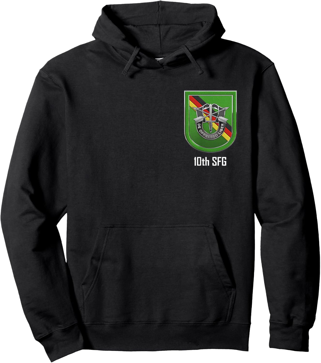 10th Special Forces Group Beret Flash with Unit Crest Hoodie - Hoodie | Black